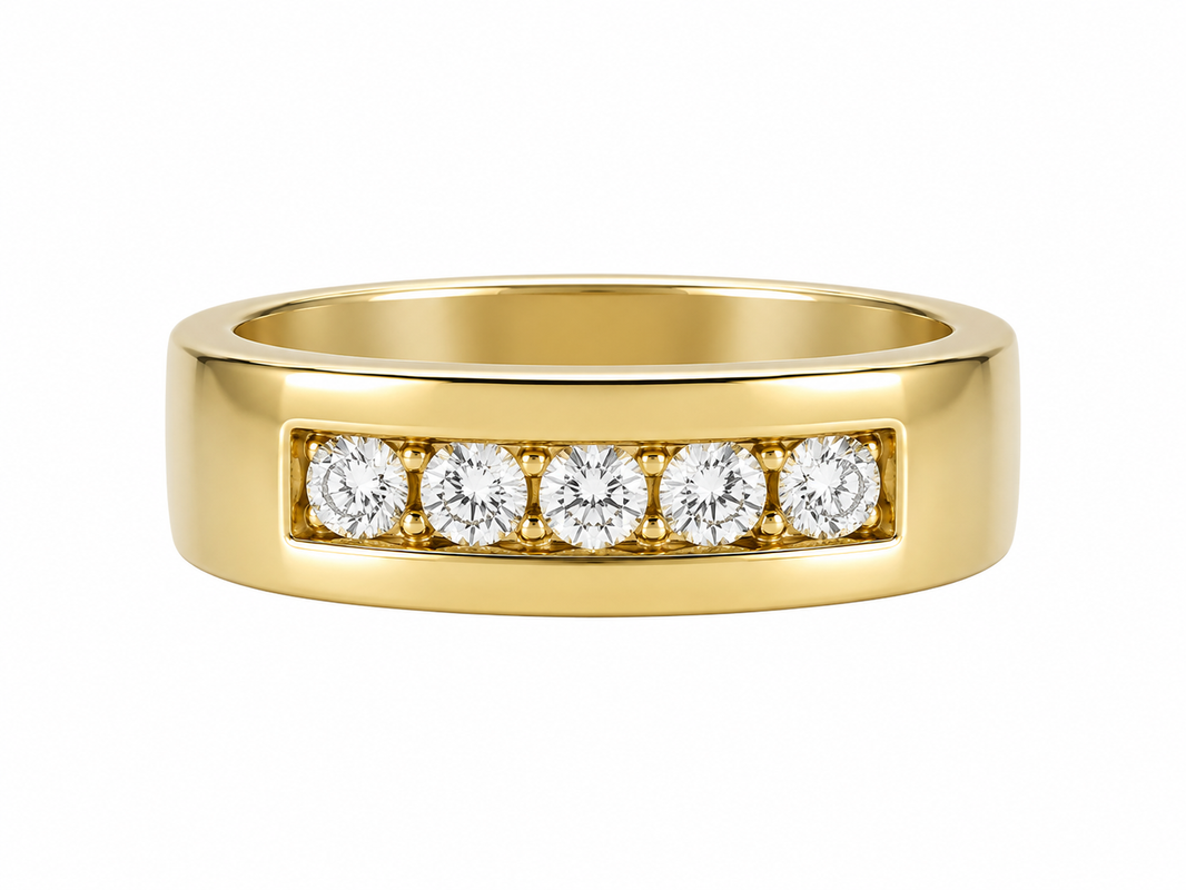 10K Yellow Gold Band 0.35 ct Natural Diamond