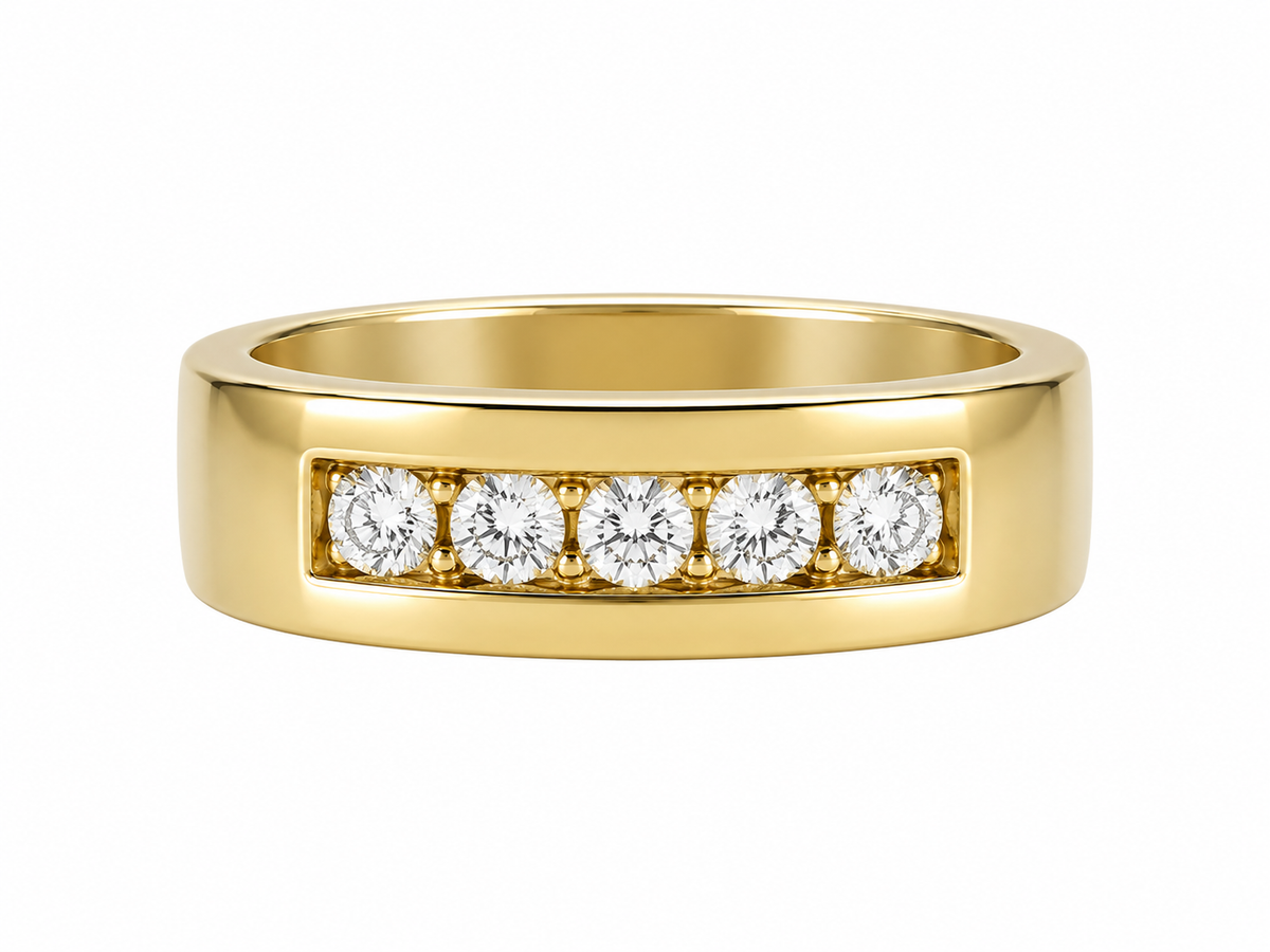 10K Yellow Gold Band 0.35 ct Natural Diamond