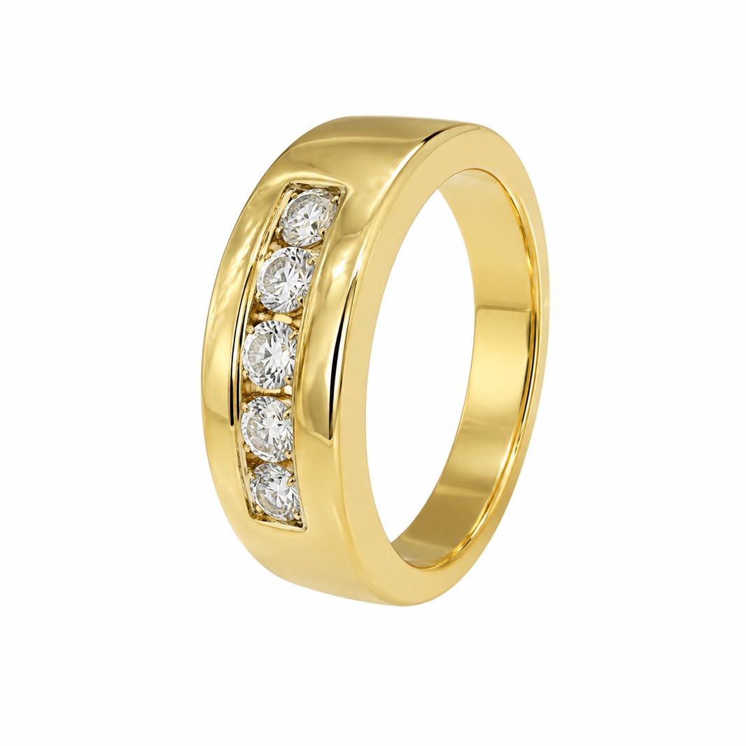 10K Yellow Gold Band 0.35 ct Natural Diamond