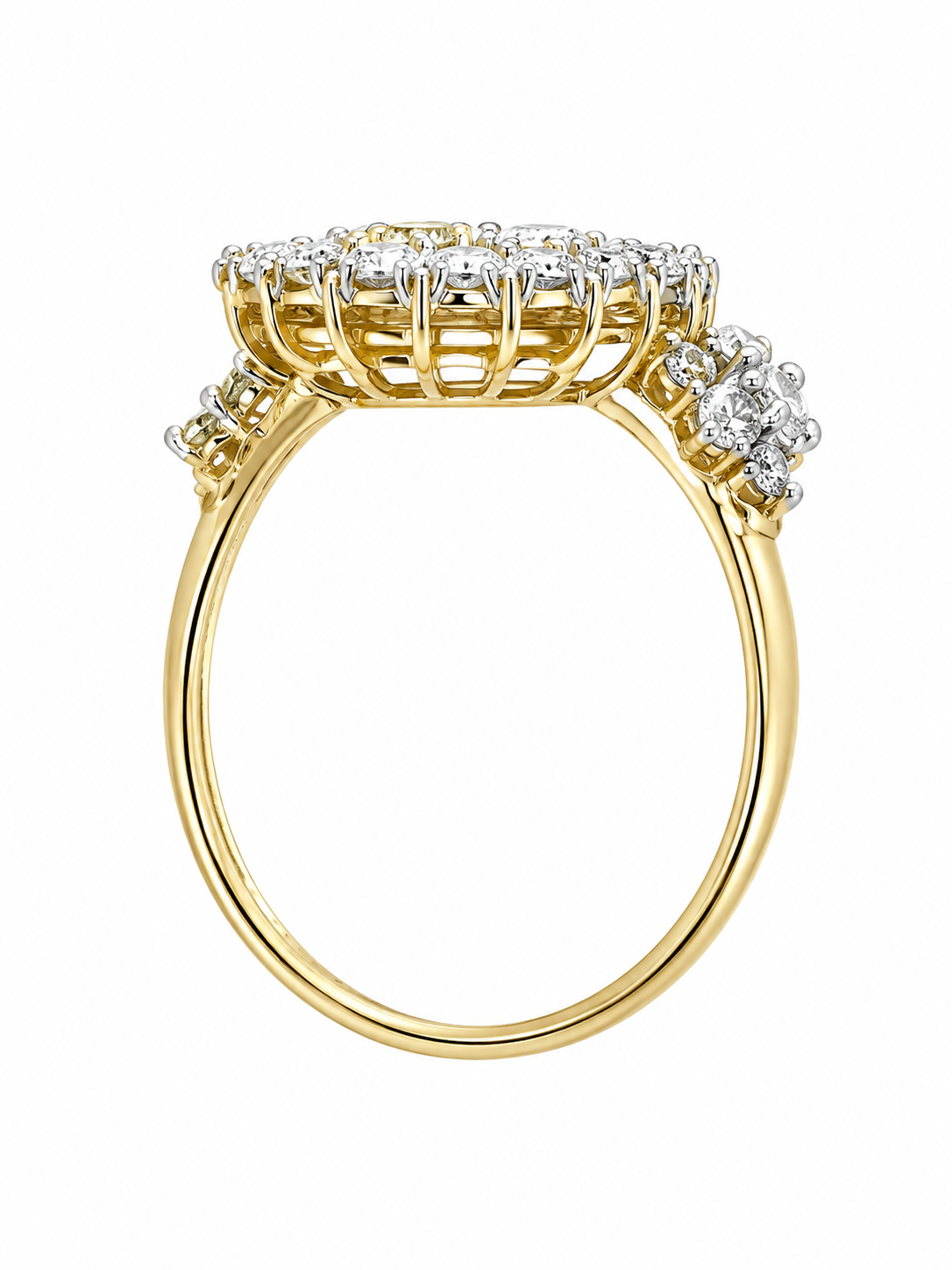 10K Yellow Gold Women's “Mother Mary” Ring 0.25 ct Natural Diamond