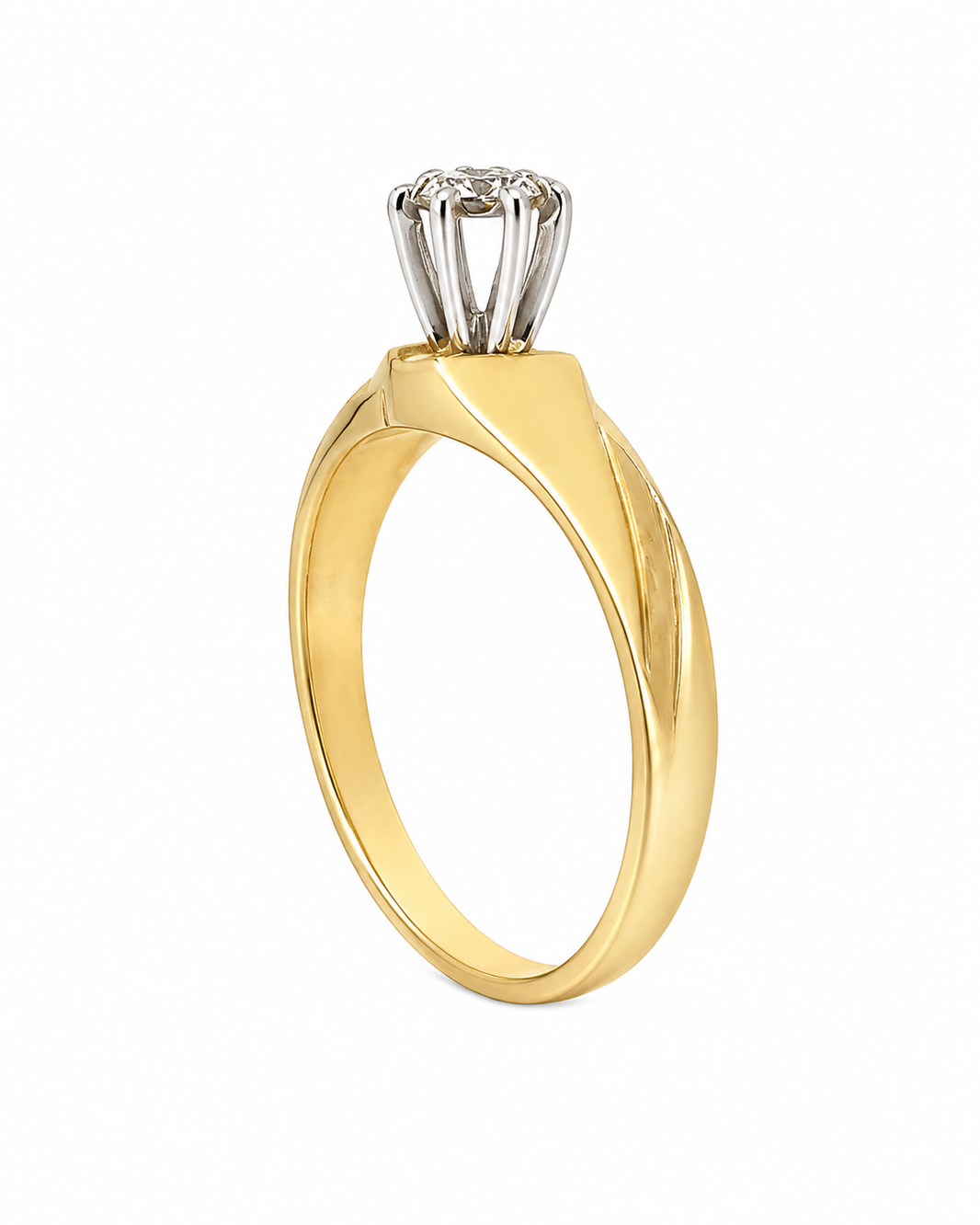 10K Yellow Gold Women's Ring 0.05 ct Natural Diamond