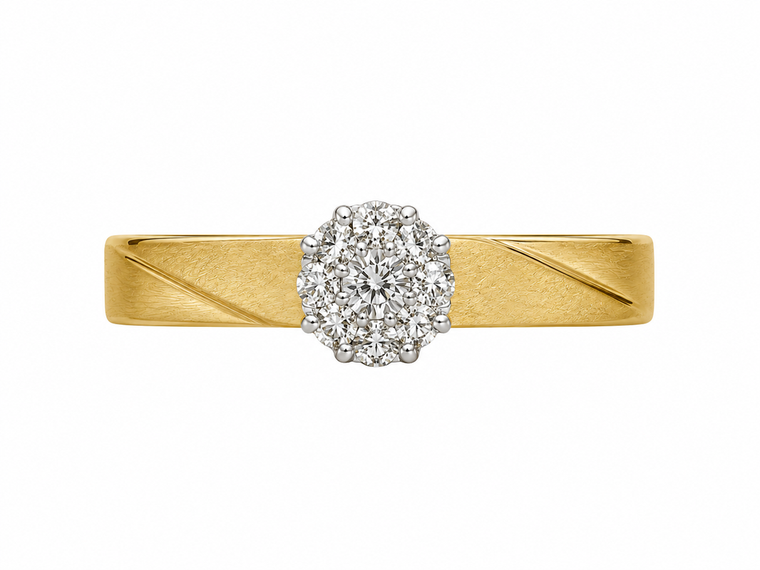 10K Yellow Gold Women's Ring 0.05 ct Natural Diamond
