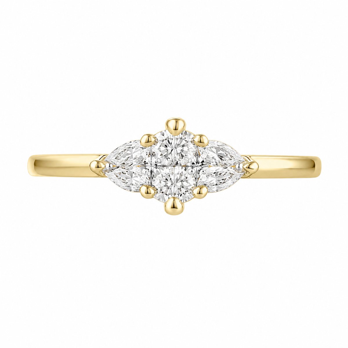14K White Gold Women's Ring Marquise 0.75 ct Natural Diamond