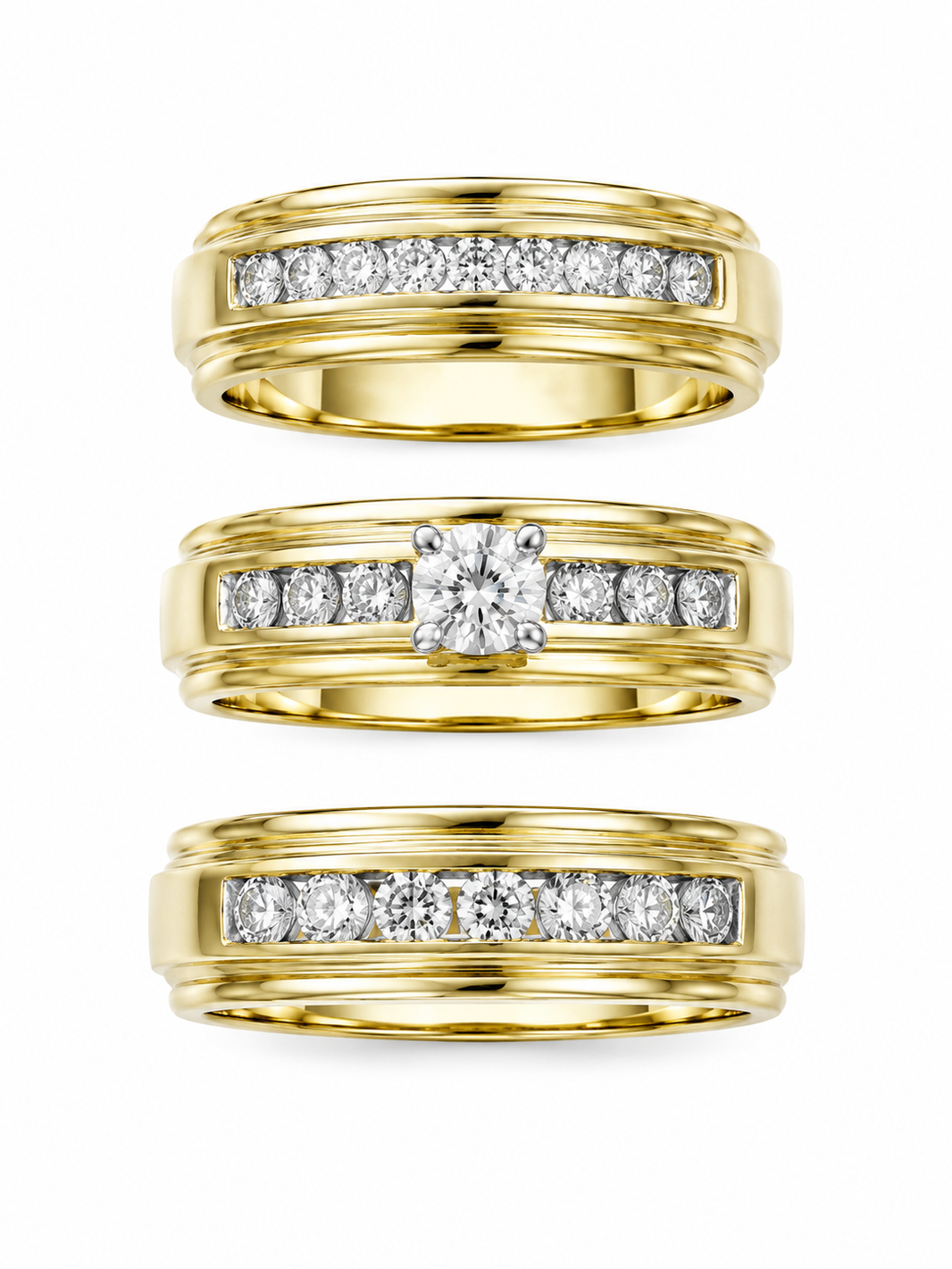 14K Yellow Gold Wedding Set 0.75 ct Natural Diamond