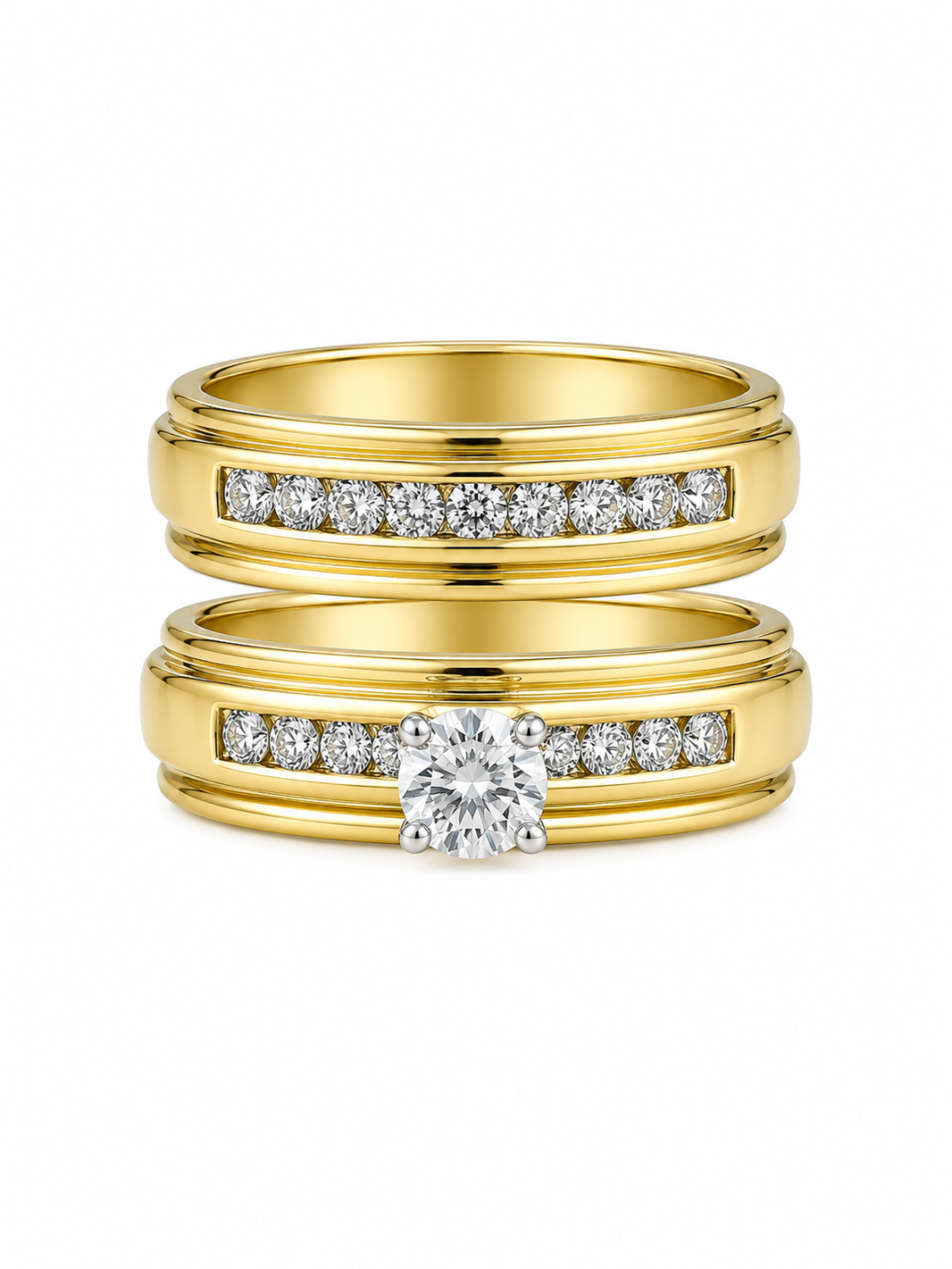 14K Yellow Gold Wedding Set 0.75 ct Natural Diamond