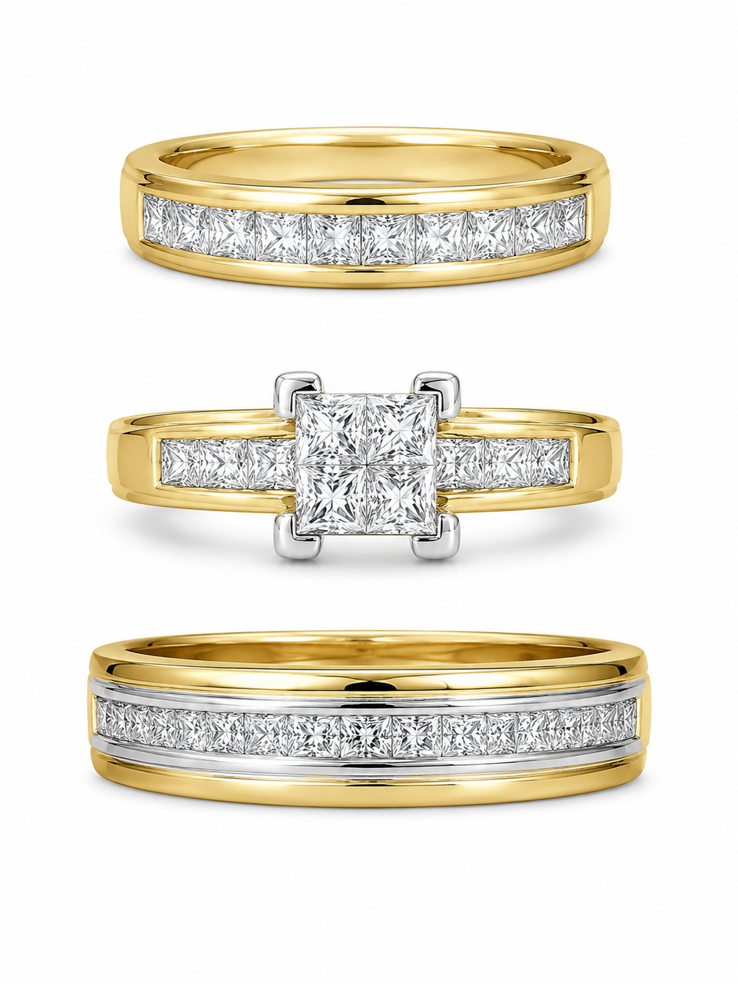 14K Yellow Gold Wedding Set 0.75 ct Natural Diamond