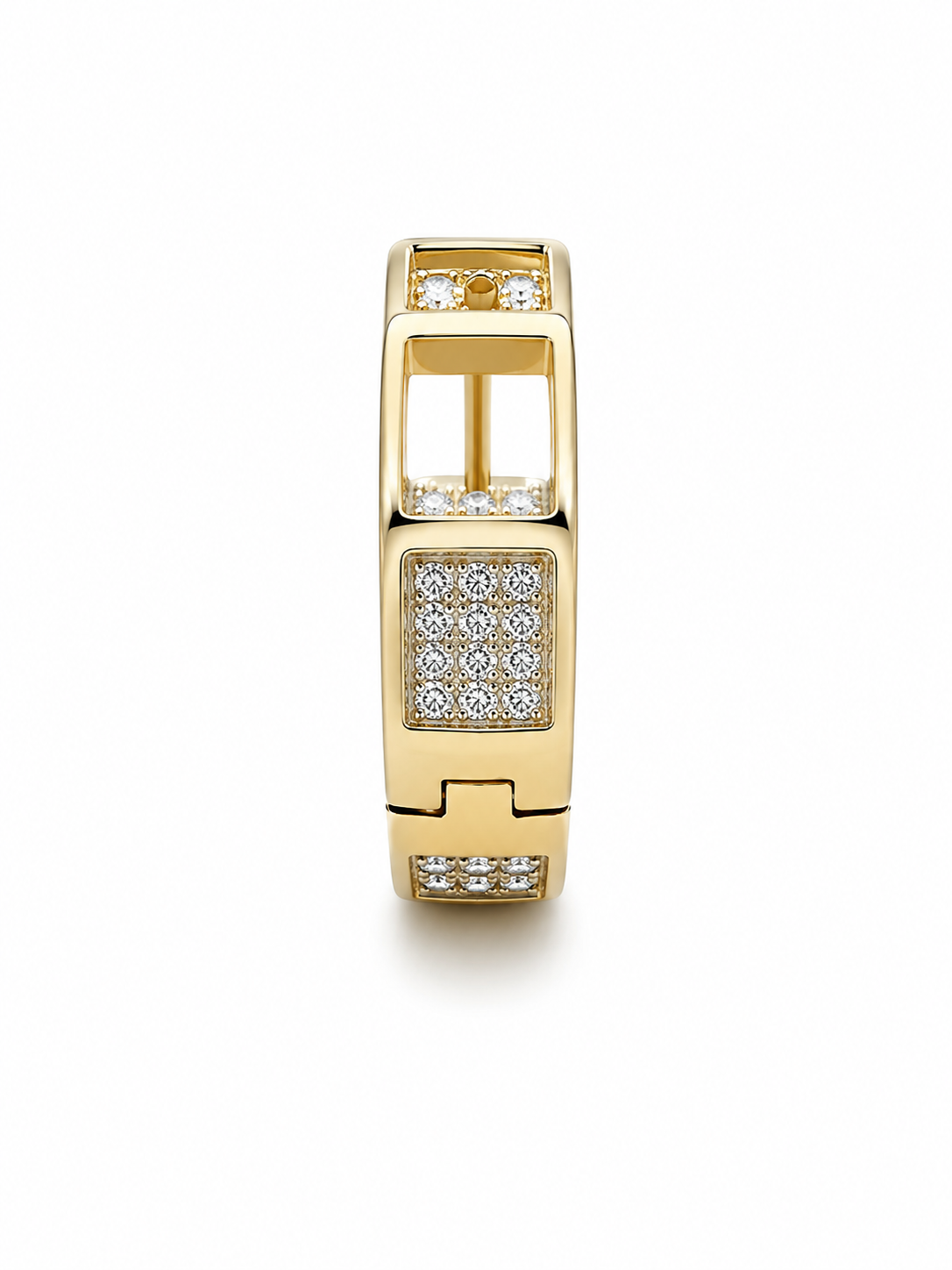 10K Yellow Gold Hoop Earrings 0.35 ct Natural Diamond