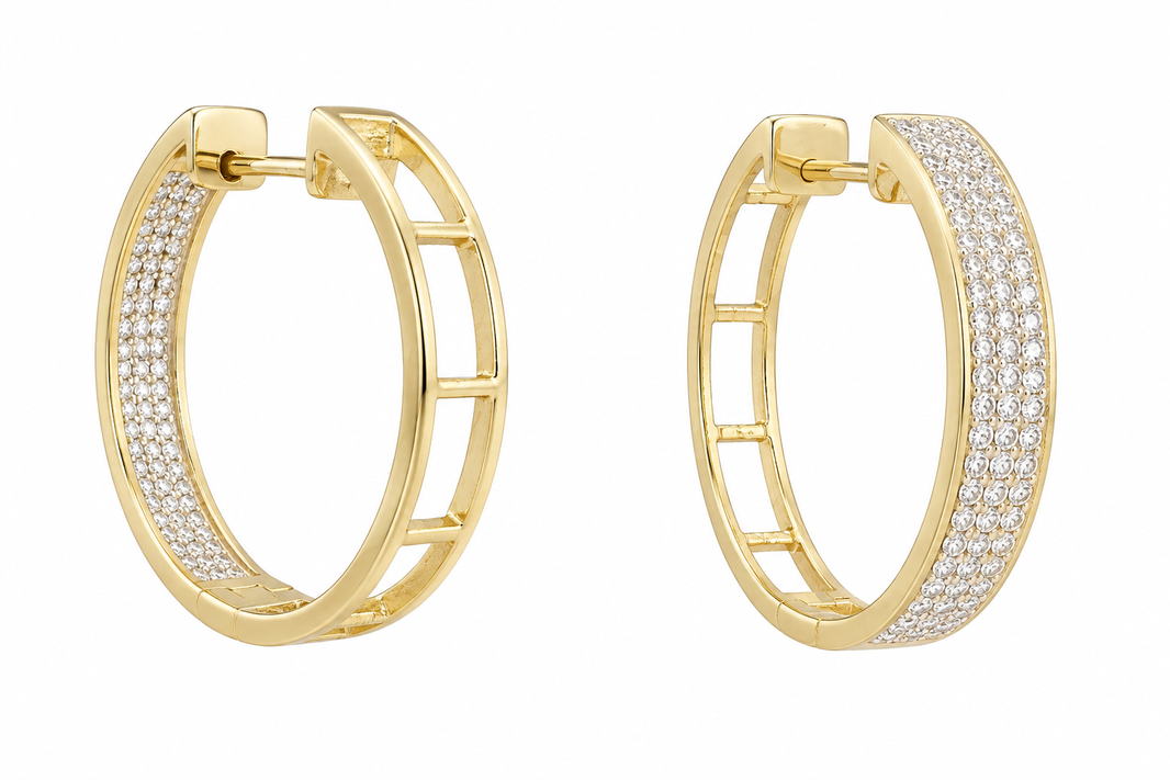 10K Yellow Gold Earrings 0.69 ct Natural Diamond