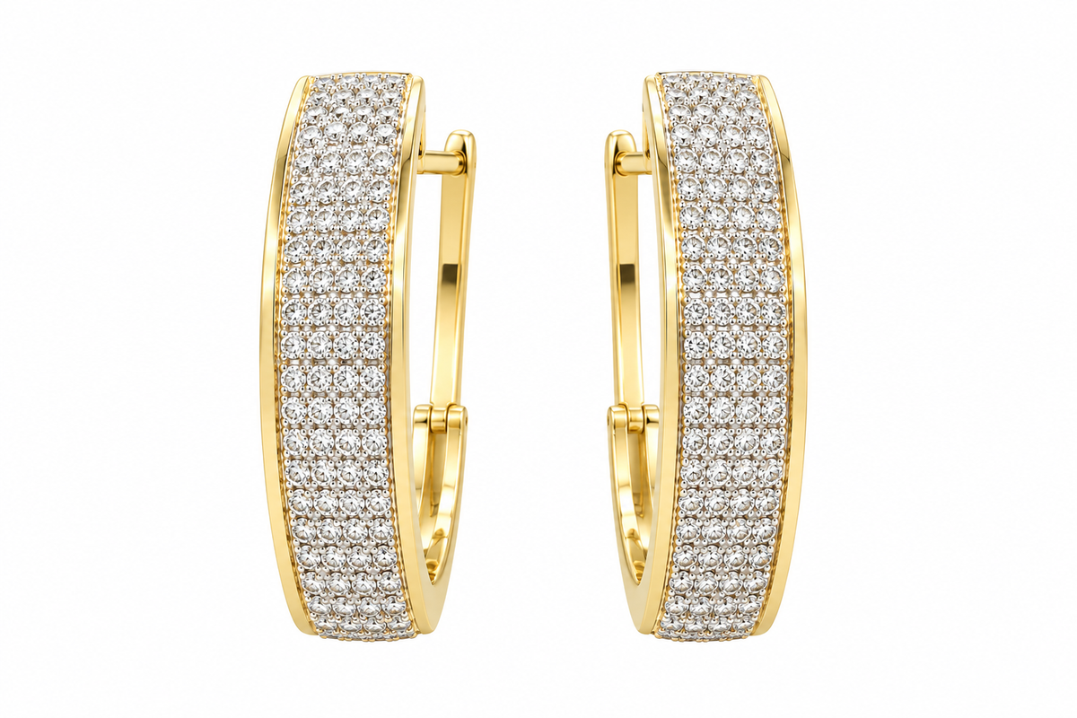 10K Yellow Gold Earrings 0.69 ct Natural Diamond