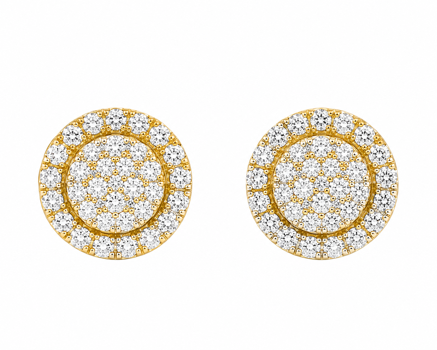 14K Yellow Gold Earrings 1.00 ct Natural Diamond