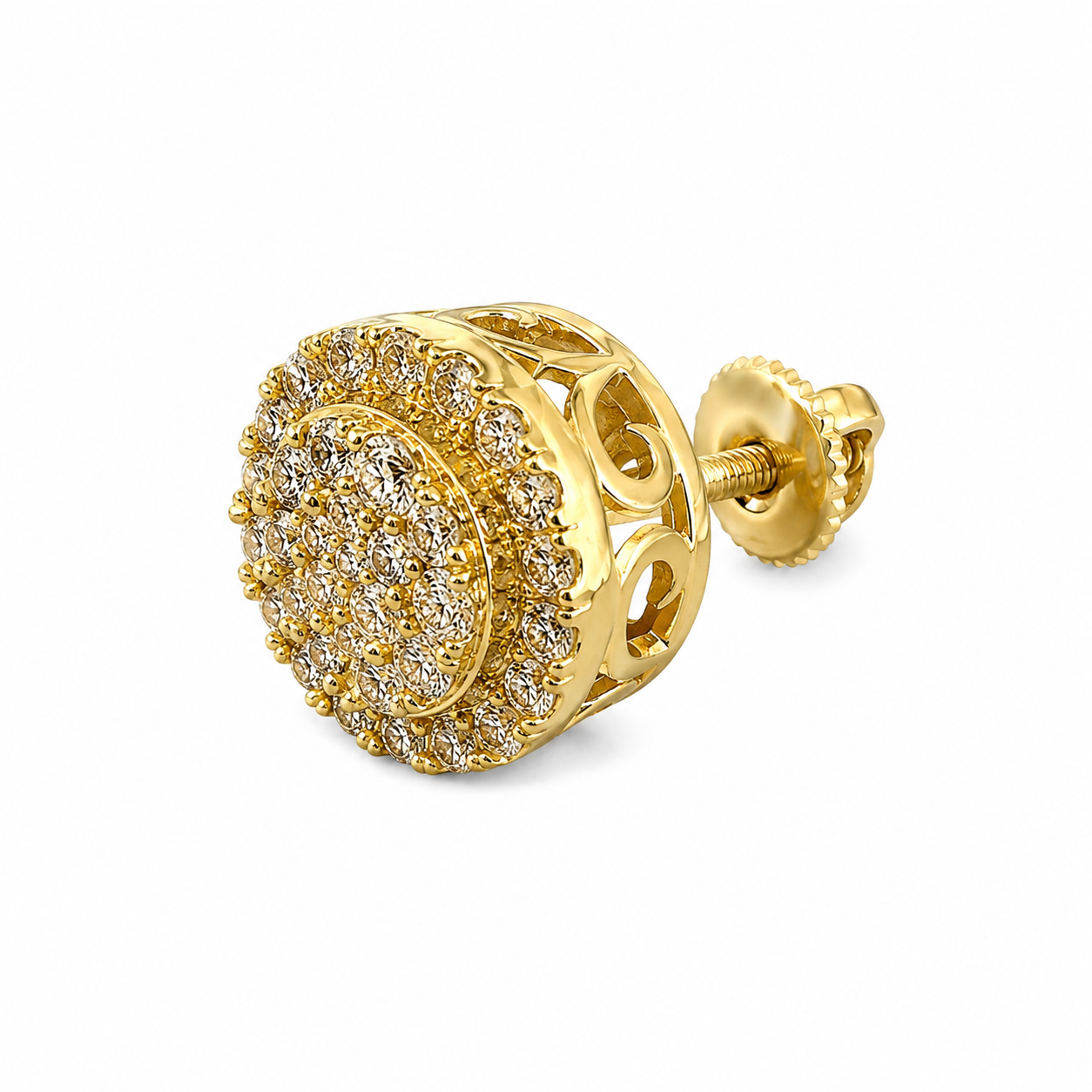 14K Yellow Gold Earrings 1.00 ct Natural Diamond