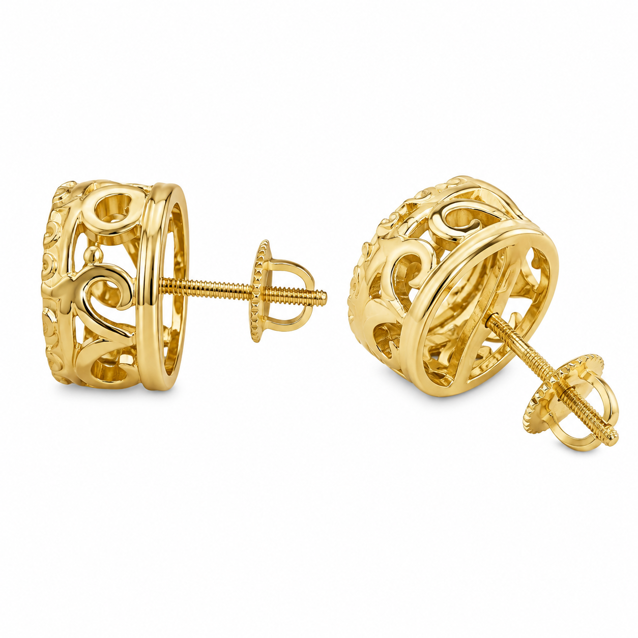 14K Yellow Gold Earrings 1.00 ct Natural Diamond