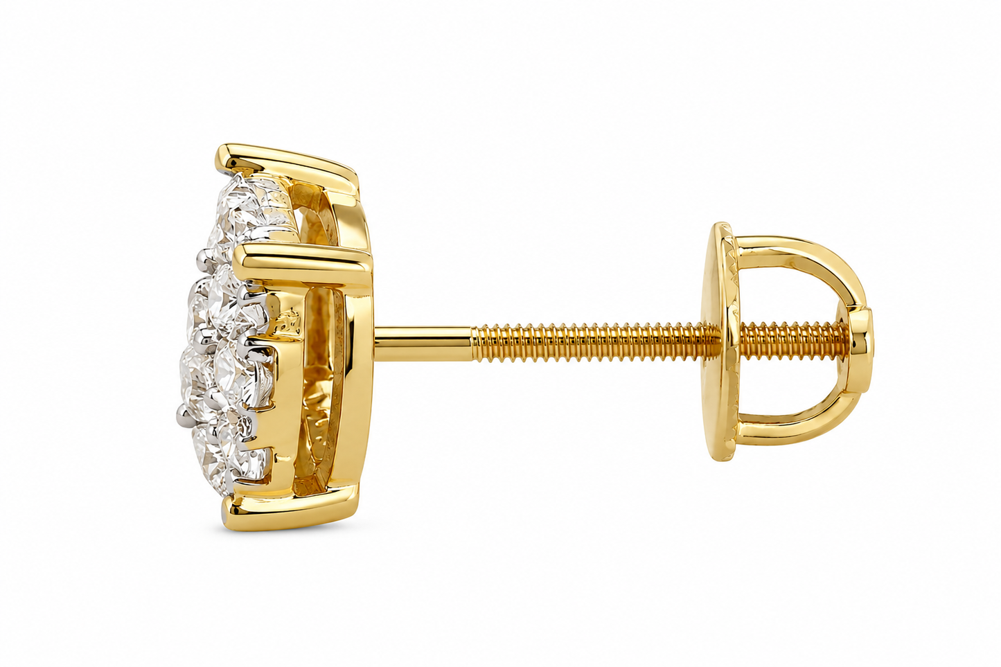 14K Yellow Gold Earrings 1.63 ct Natural Diamond