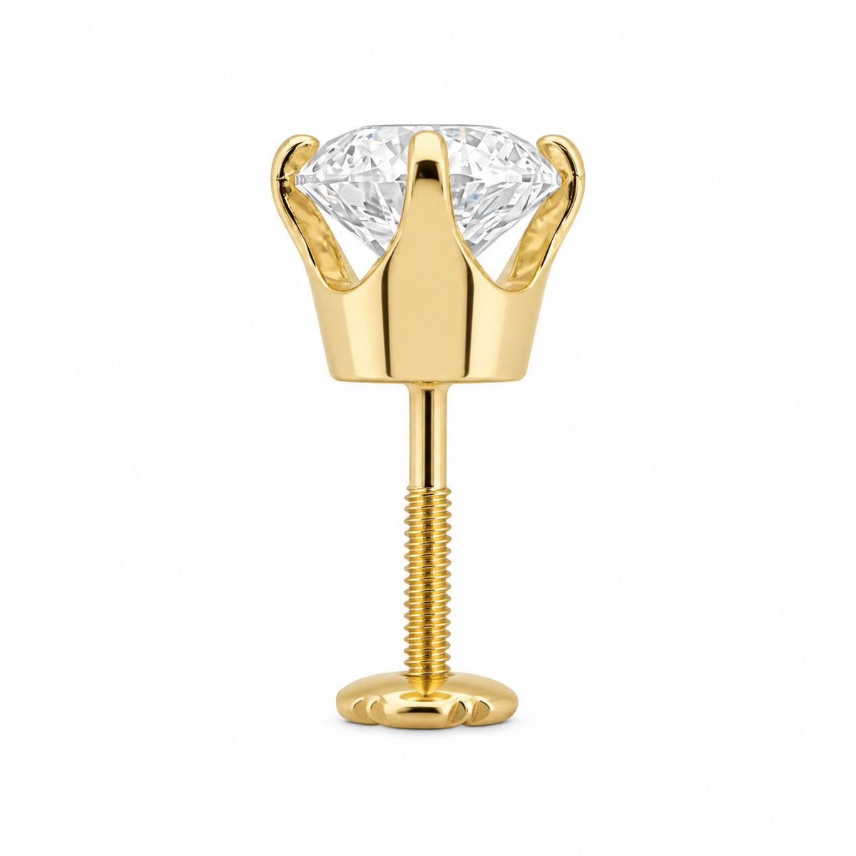 14K Yellow Gold Women's Earrings Solitaire Round 1.00 ct Natural Diamond