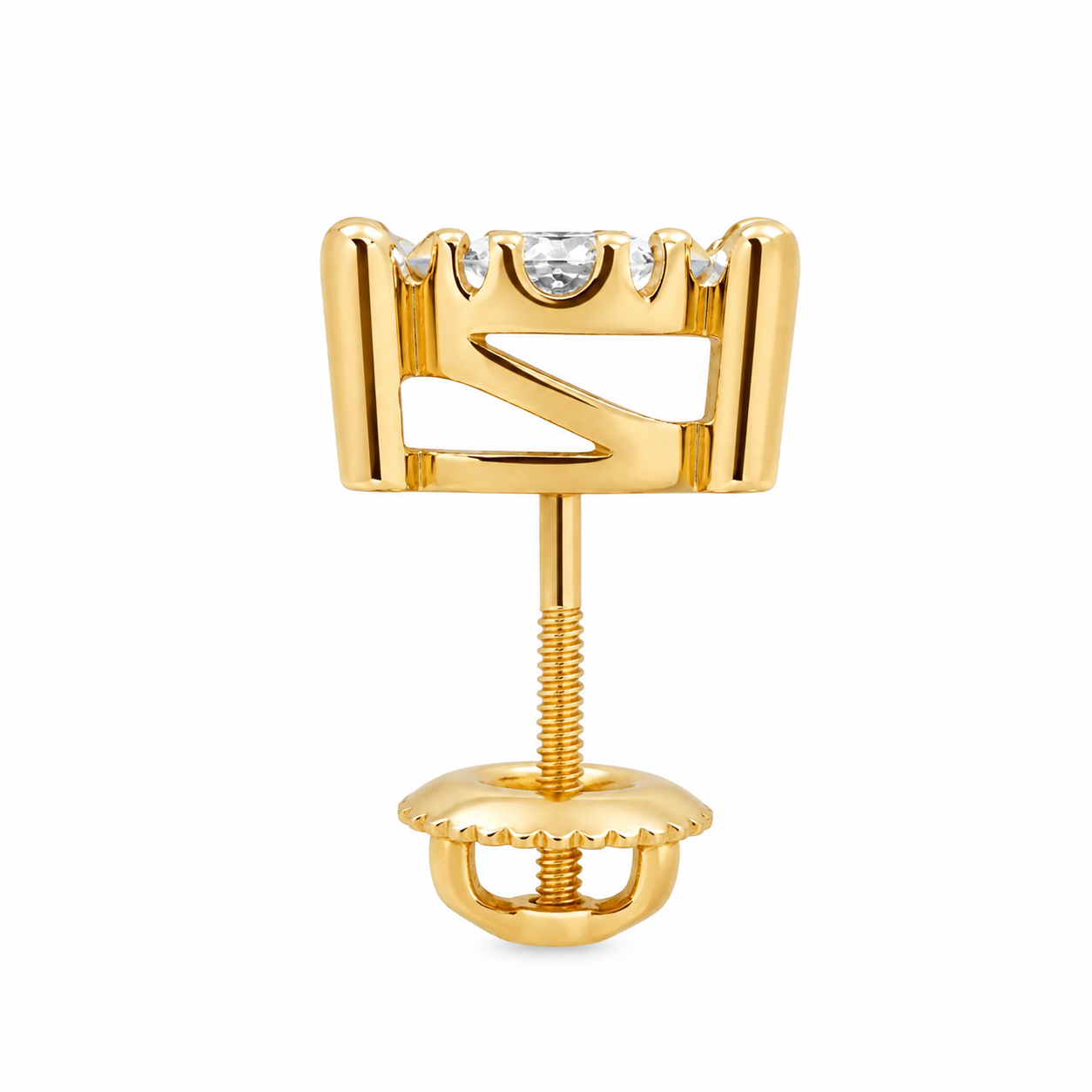 10K Yellow Gold Earrings 0.60 ct Natural Diamond