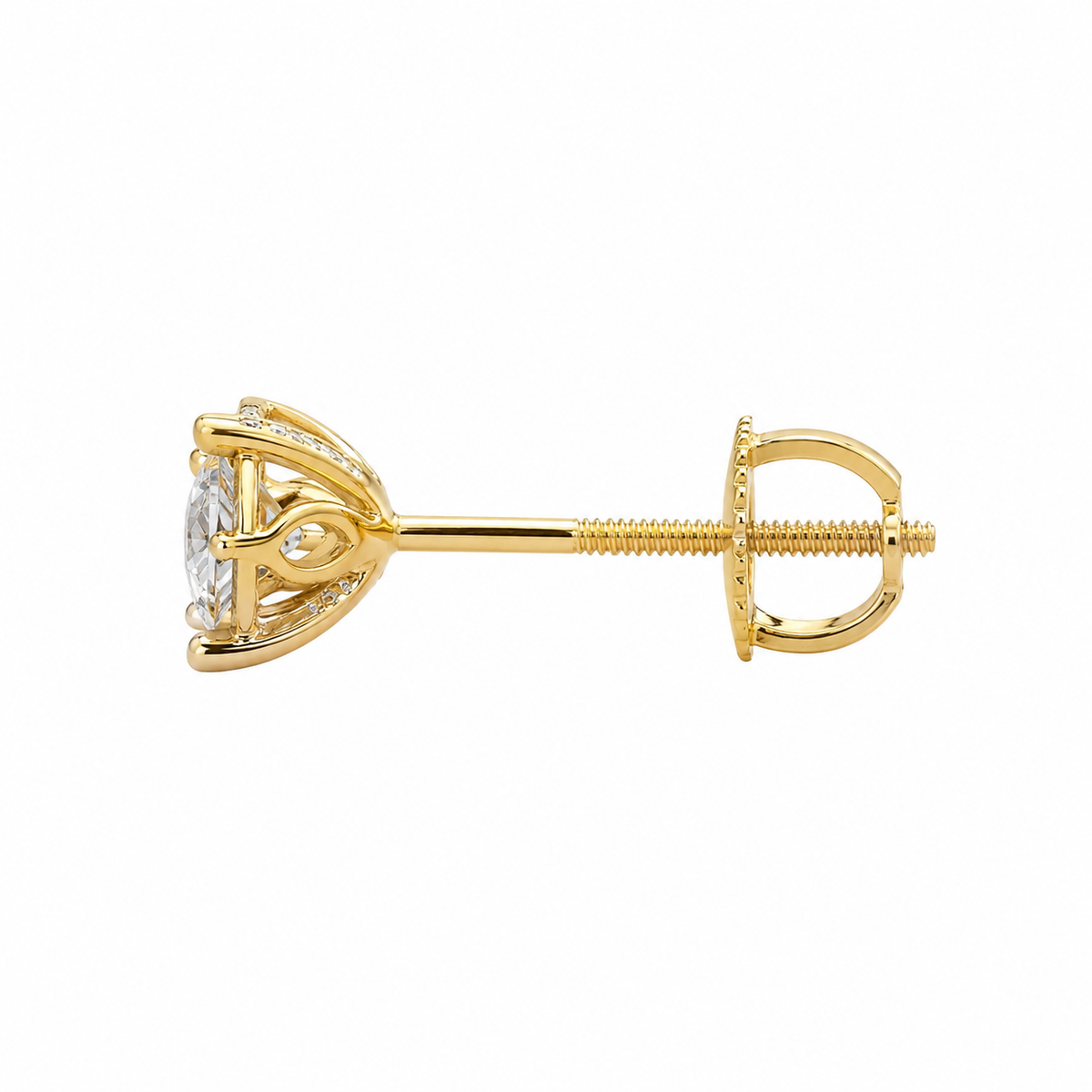 14K Yellow Gold Earrings 0.59 ct Natural Diamond