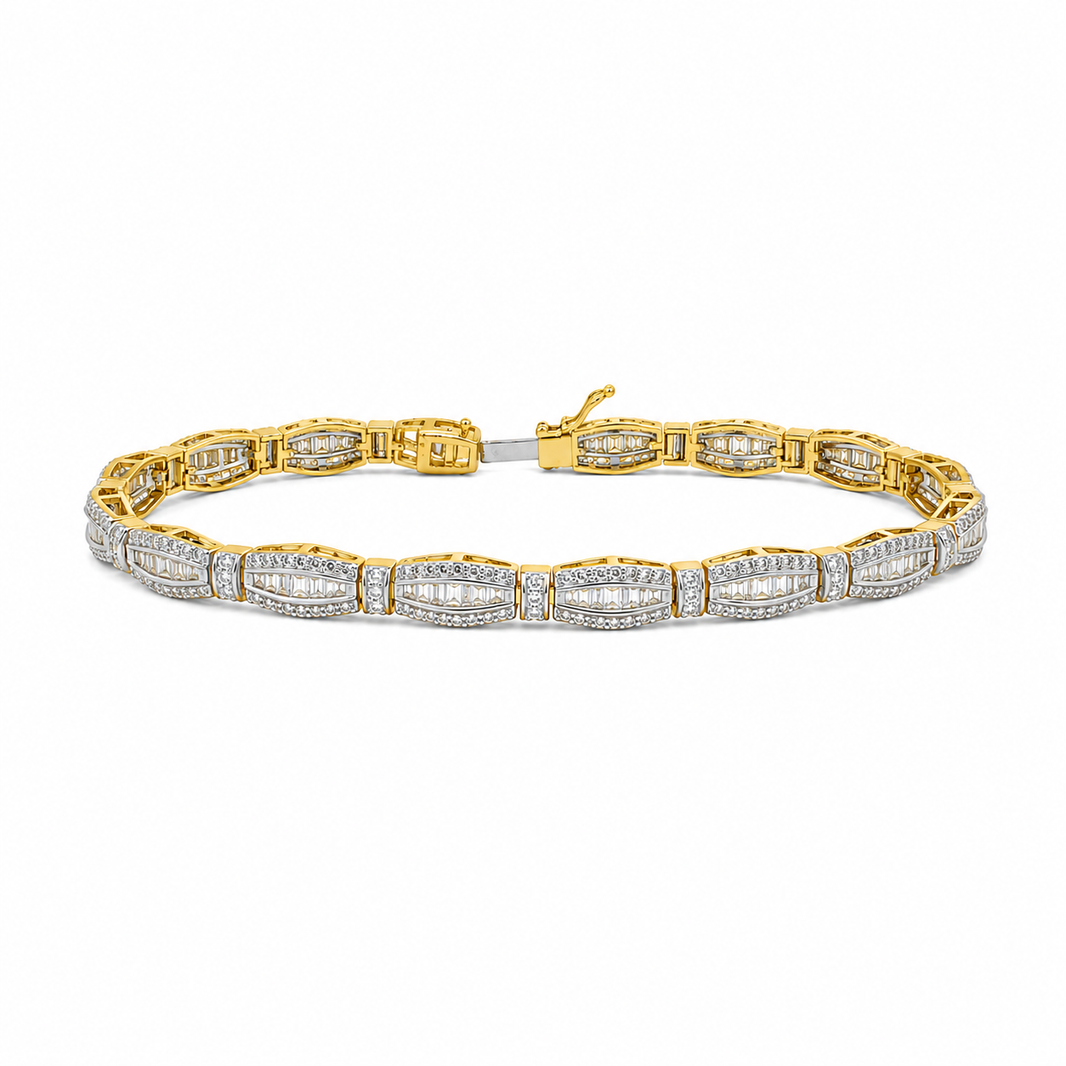 10K Yellow Gold Women’s Diamond Tennis Bracelet 3.00 ct Natural Diamond 8”