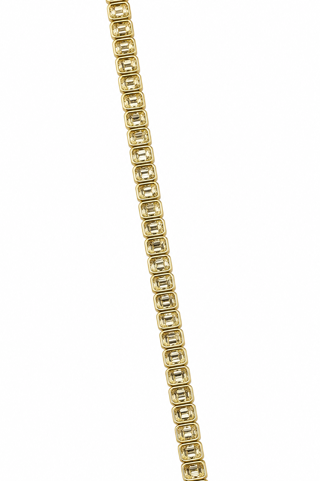 14K Yellow Gold Diamond Tennis Chain Baguette 5.00 ct Natural Diamond 18”