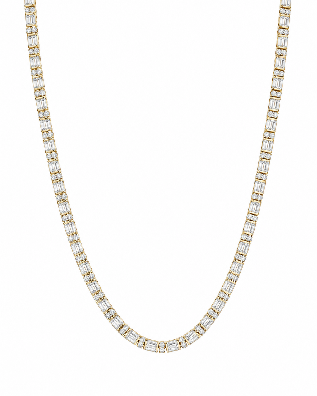 14K Yellow Gold Diamond Tennis Chain 7.00 ct Natural Diamond 19”