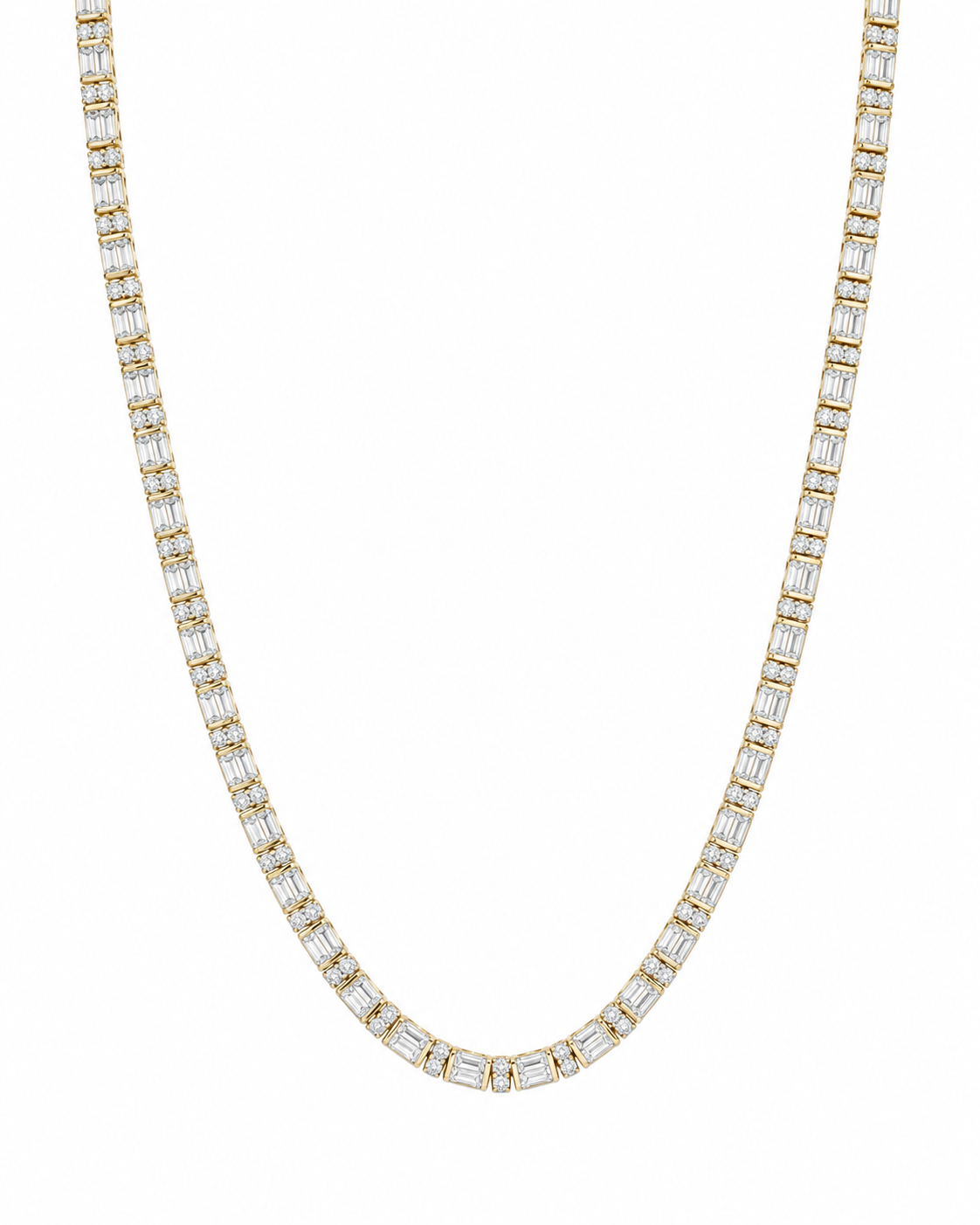 14K Yellow Gold Diamond Tennis Chain 7.00 ct Natural Diamond 19”