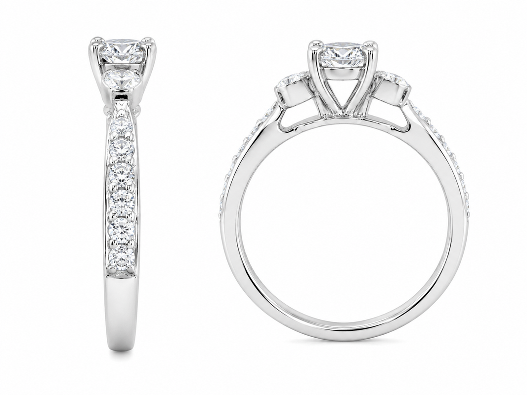 10K White Gold Women's Ring 0.50 ct Natural Diamond