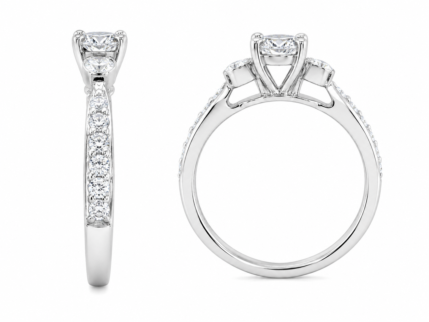 10K White Gold Women's Ring 0.50 ct Natural Diamond