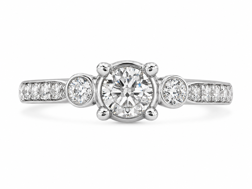 10K White Gold Women's Ring 0.50 ct Natural Diamond