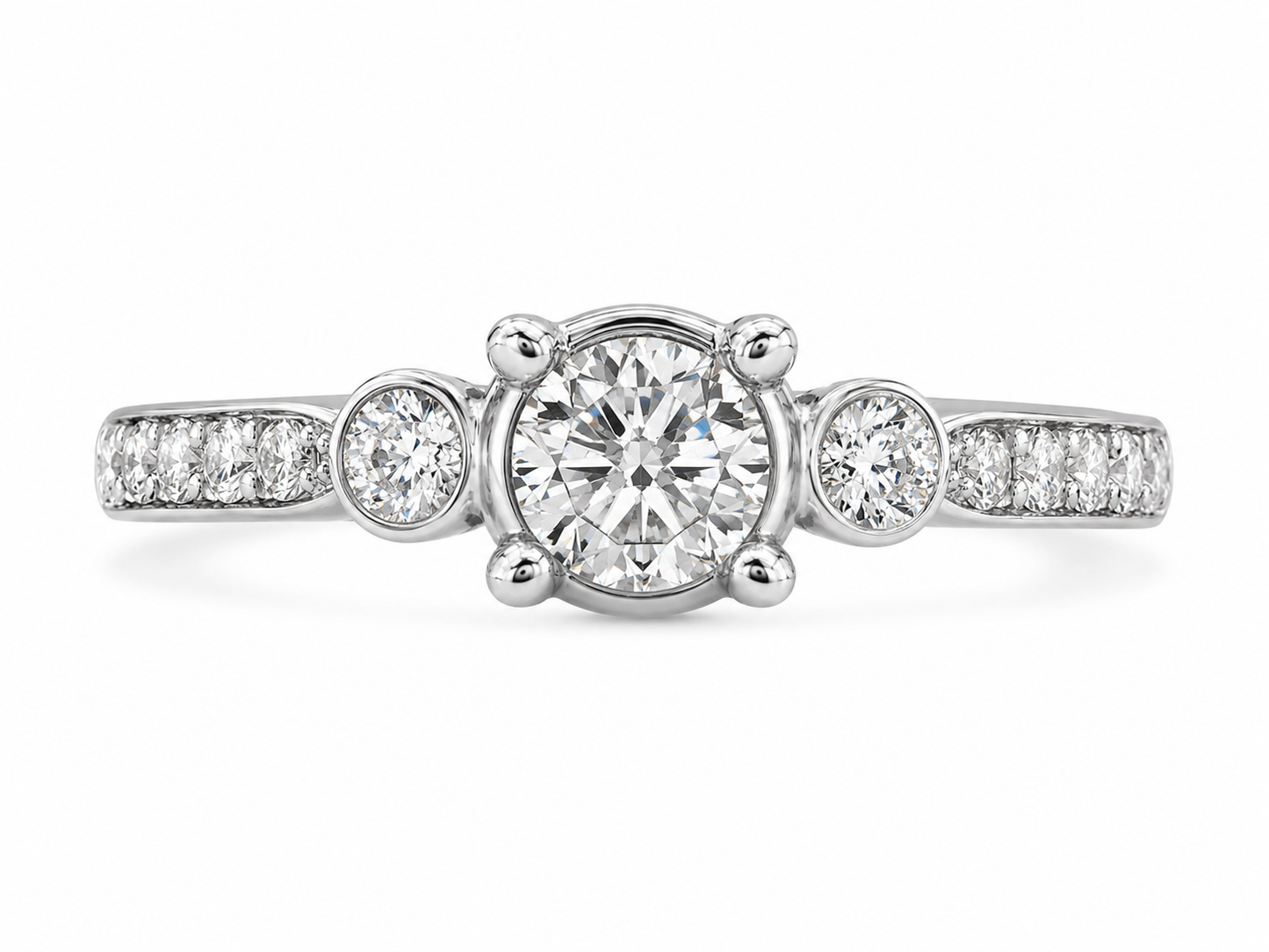 10K White Gold Women's Ring 0.50 ct Natural Diamond