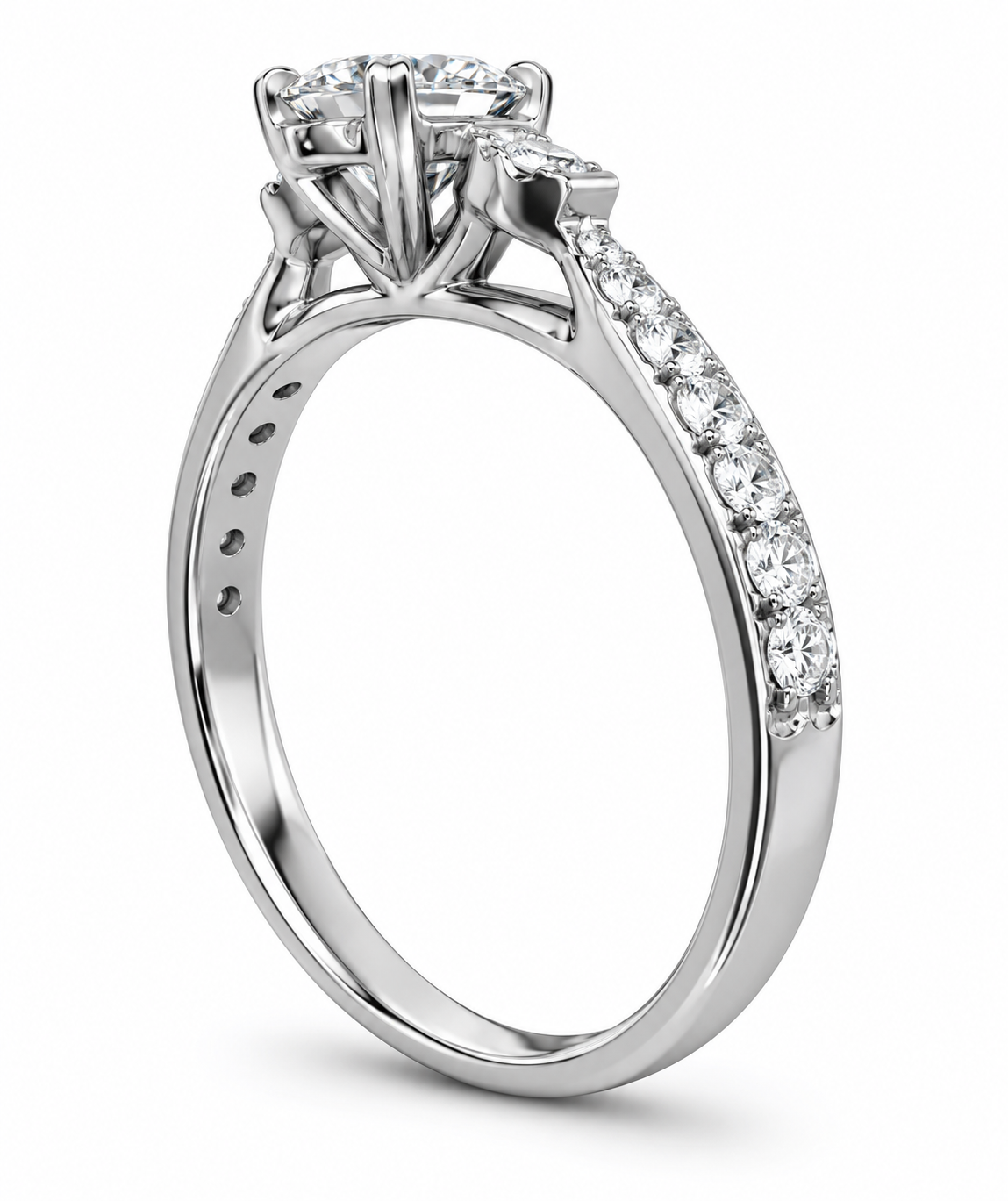 10K White Gold Women's Ring 0.50 ct Natural Diamond