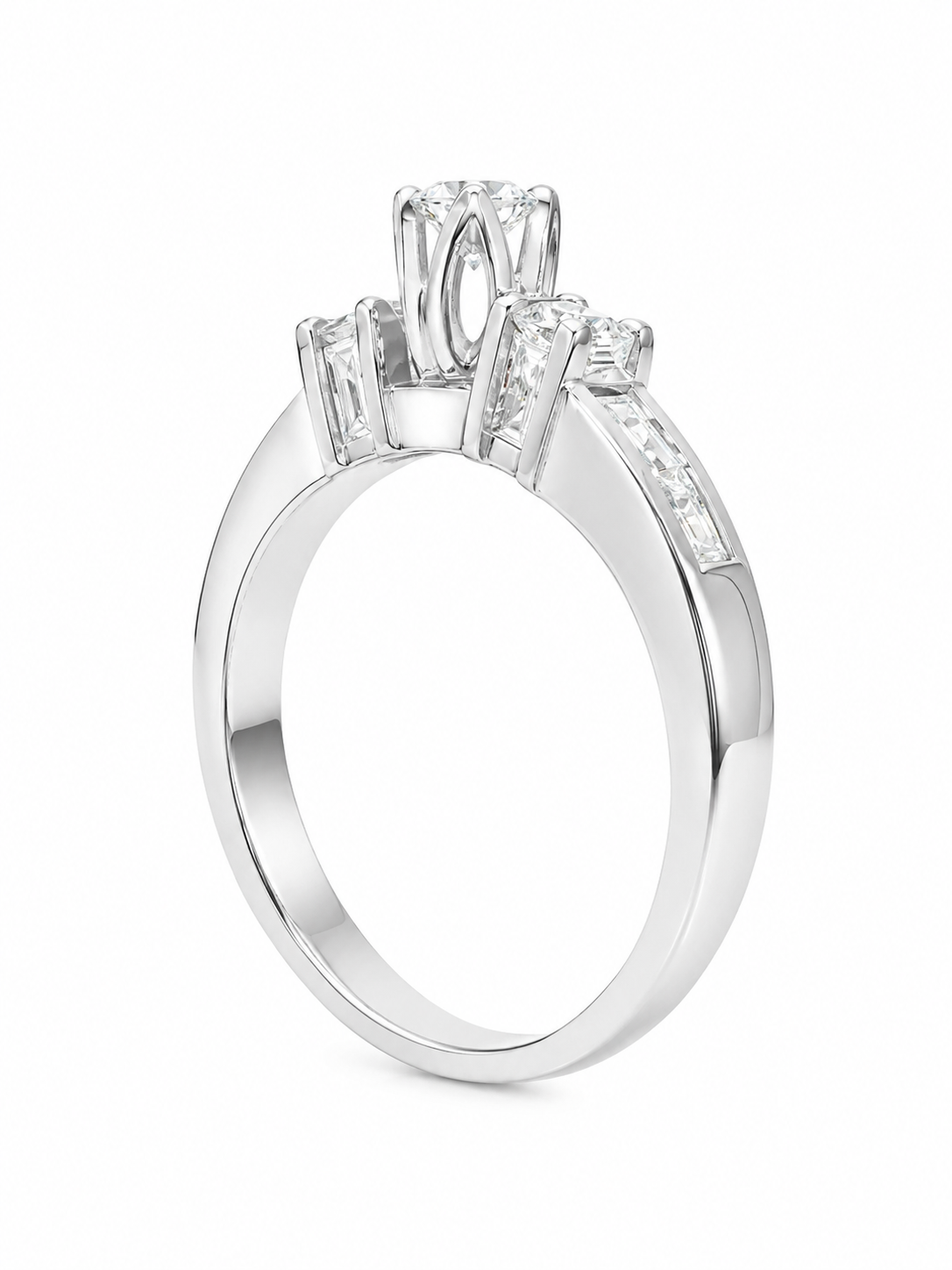 14K White Gold Women's Ring 0.45 ct Natural Diamond