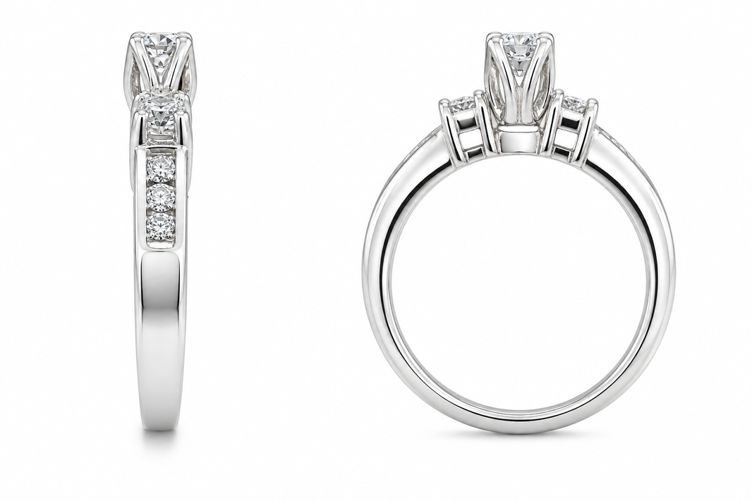 14K White Gold Women's Ring 0.45 ct Natural Diamond