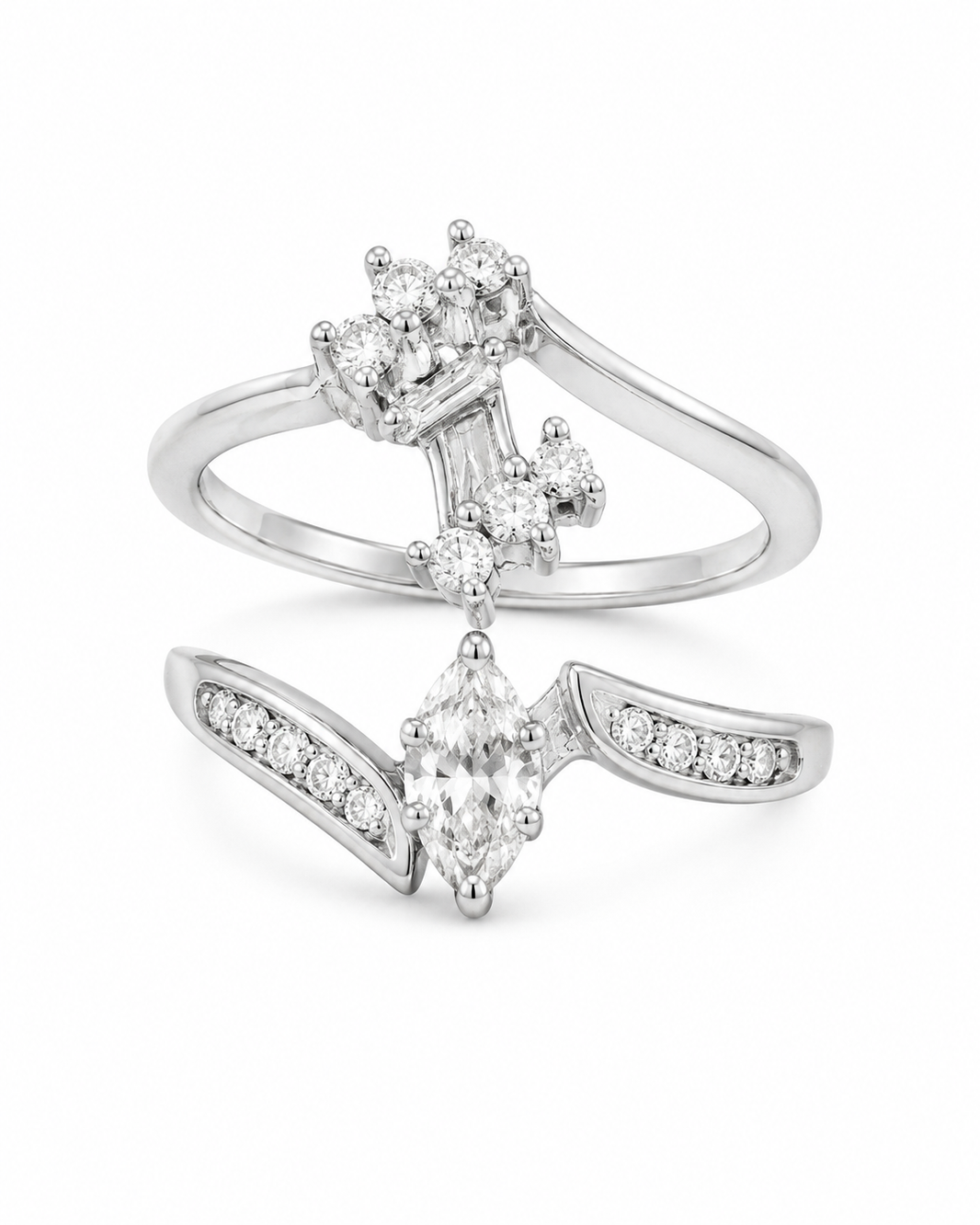 14K White Gold Women's Wedding Set 0.25 ct Natural Diamond