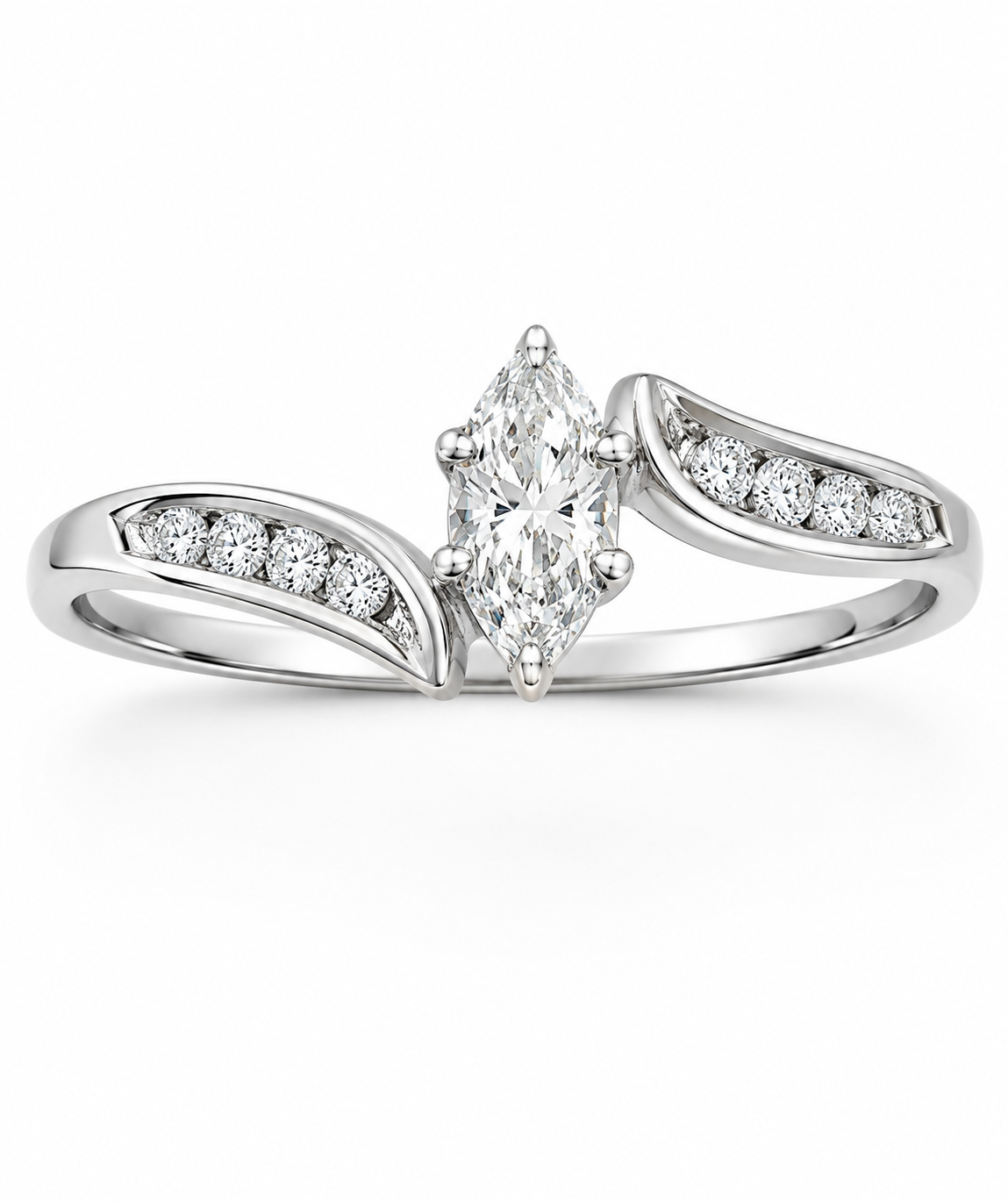 14K White Gold Women's Wedding Set 0.25 ct Natural Diamond