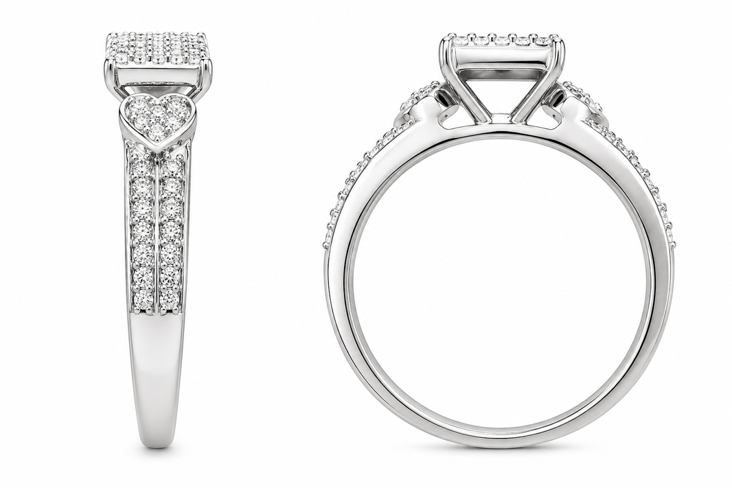 10K White Gold Women's Wedding Set 0.30 ct Natural Diamond