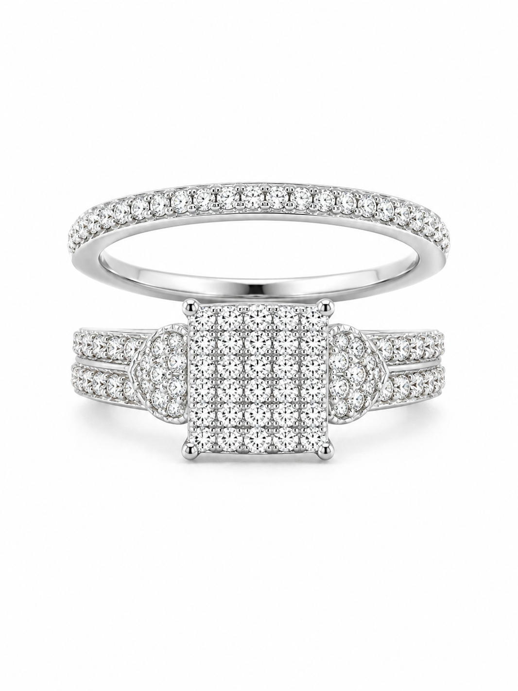 10K White Gold Women's Wedding Set 0.30 ct Natural Diamond