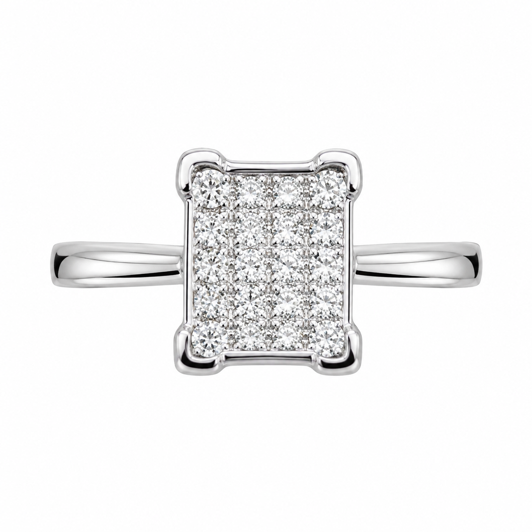 14K White Women’s Gold Ring 0.50 ct Natural Diamond