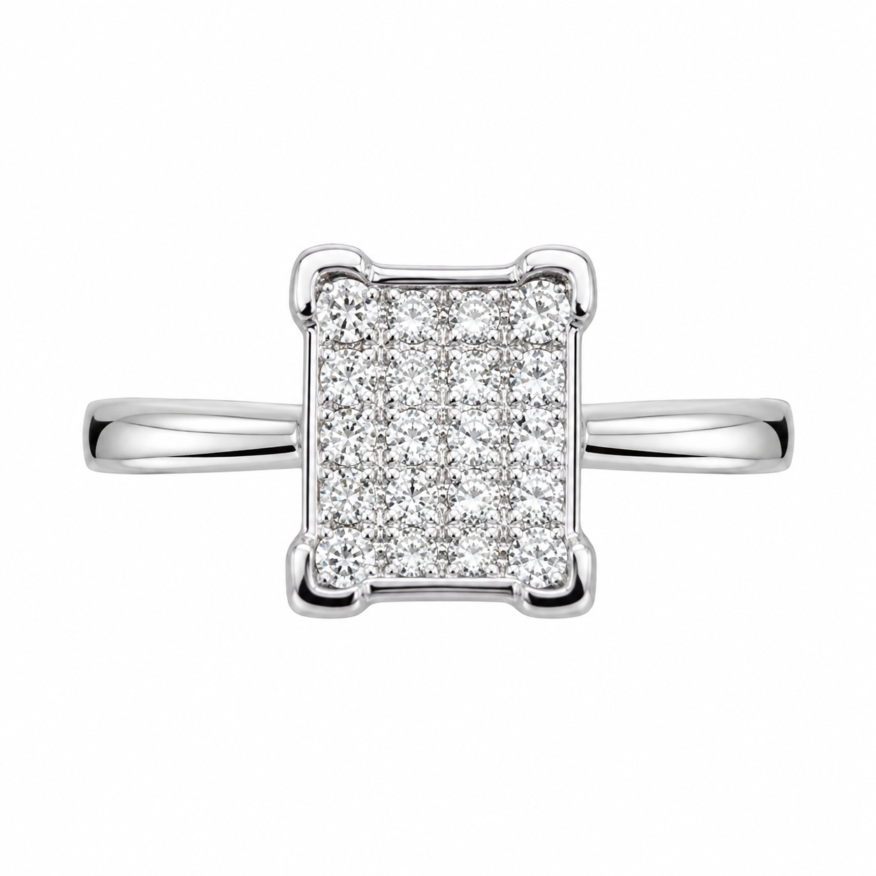 14K White Women’s Gold Ring 0.50 ct Natural Diamond