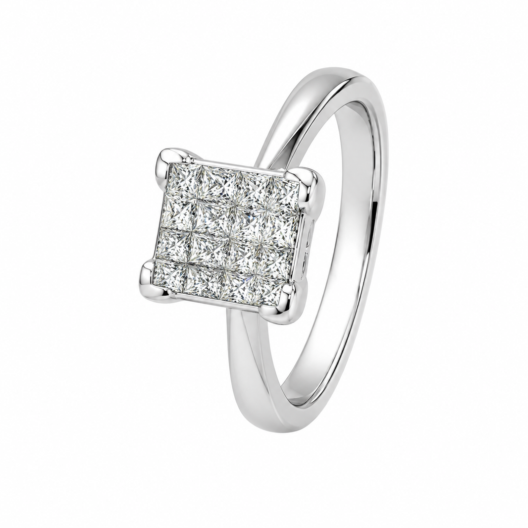 14K White Women’s Gold Ring 0.50 ct Natural Diamond