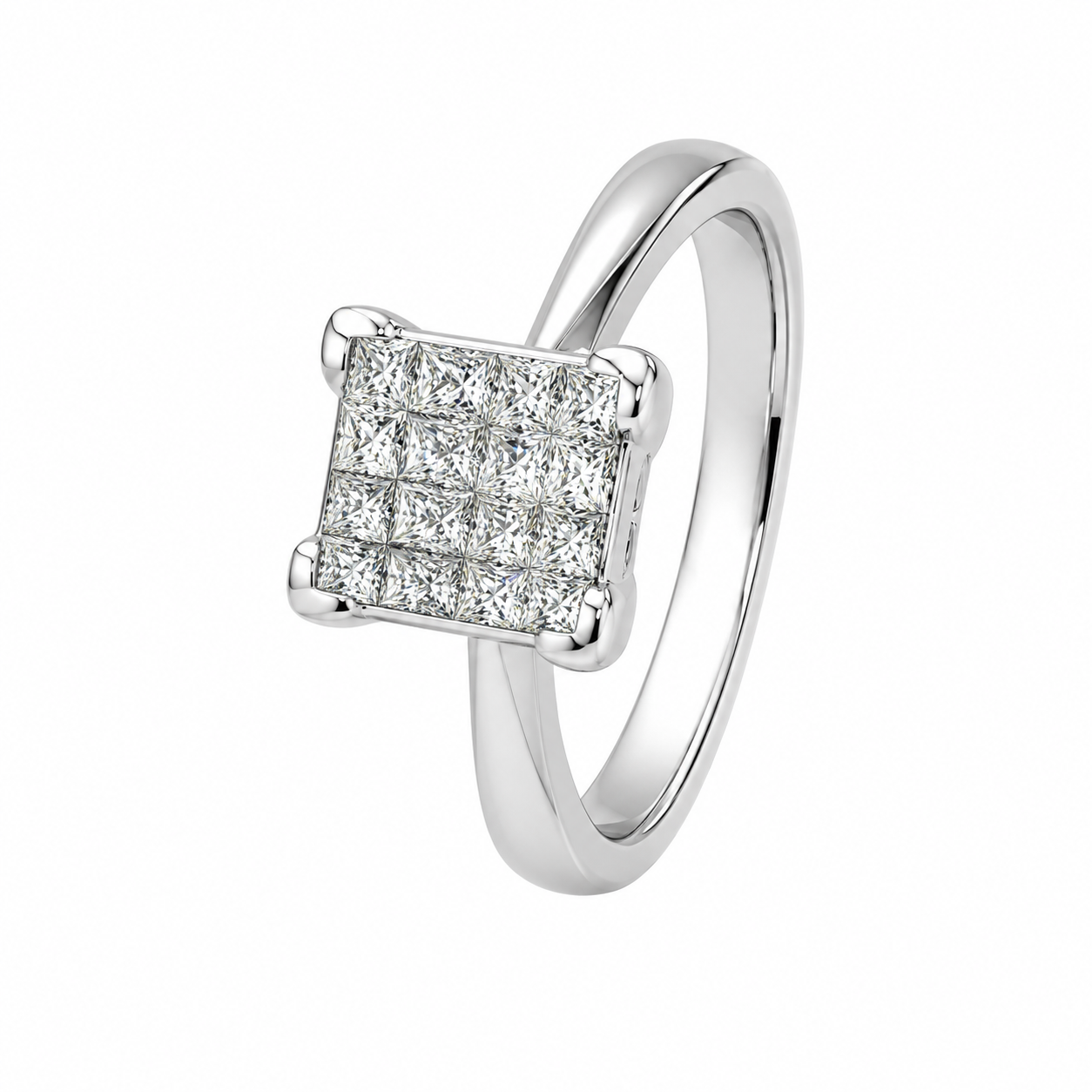 14K White Women’s Gold Ring 0.50 ct Natural Diamond