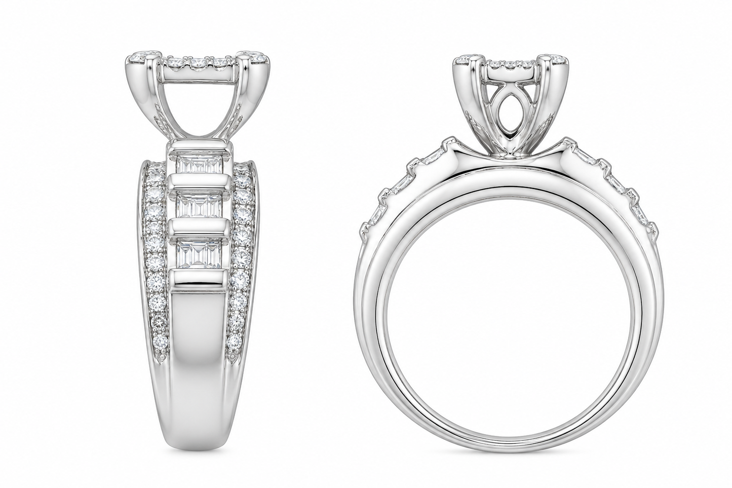 10K White Gold Women's Ring 0.35 ct Natural Diamond