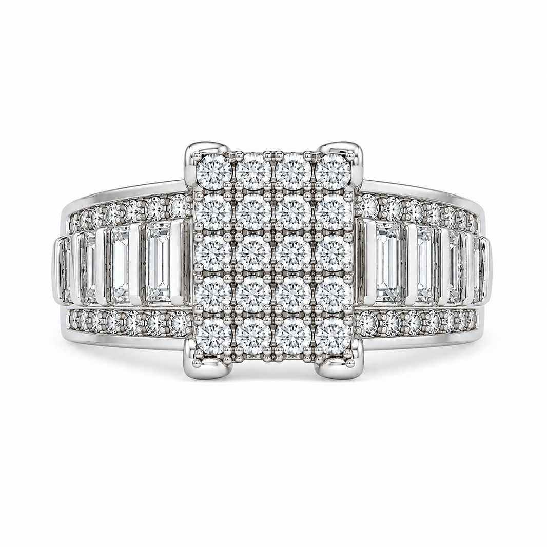 10K White Gold Women's Ring 0.35 ct Natural Diamond