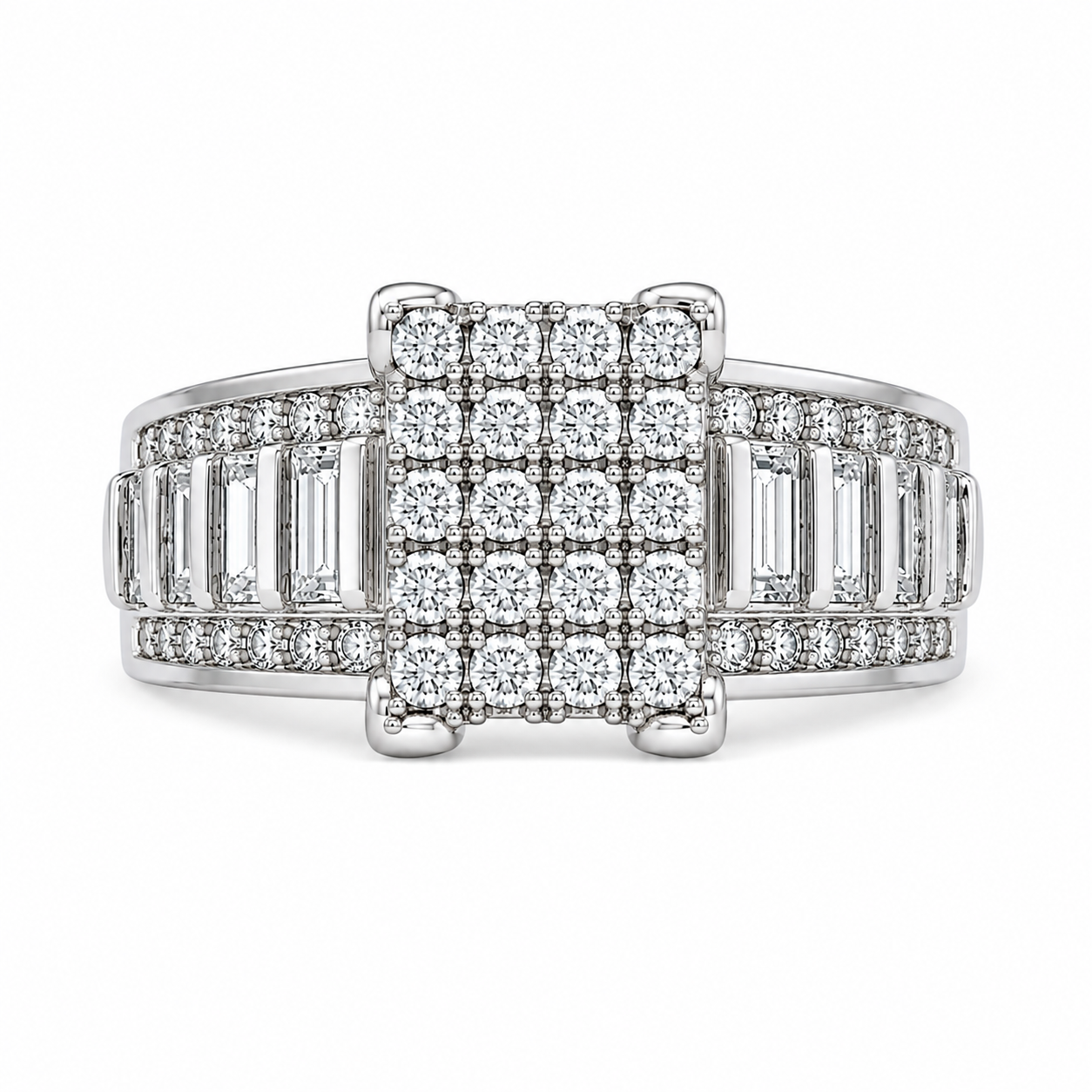 10K White Gold Women's Ring 0.35 ct Natural Diamond