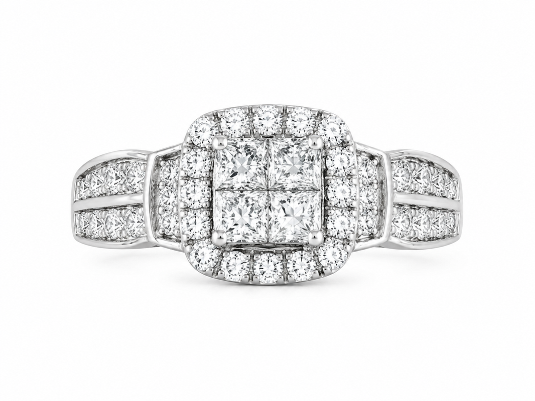 14K White Gold Women's Wedding Ring 0.75 ct Natural Diamond