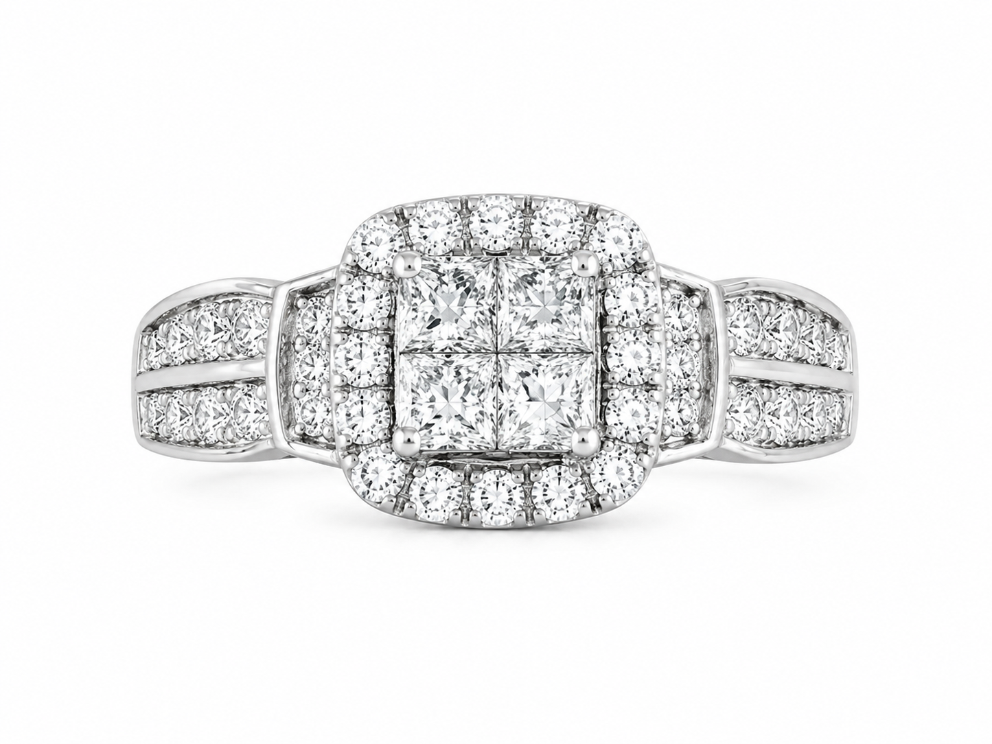 14K White Gold Women's Wedding Ring 0.75 ct Natural Diamond