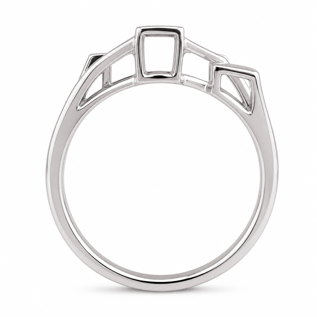 10K White Gold Women's Love Ring 0.03 ct Natural Diamond