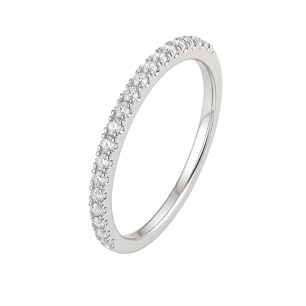 10K White Gold Women's Band 0.20 ct Natural Diamond