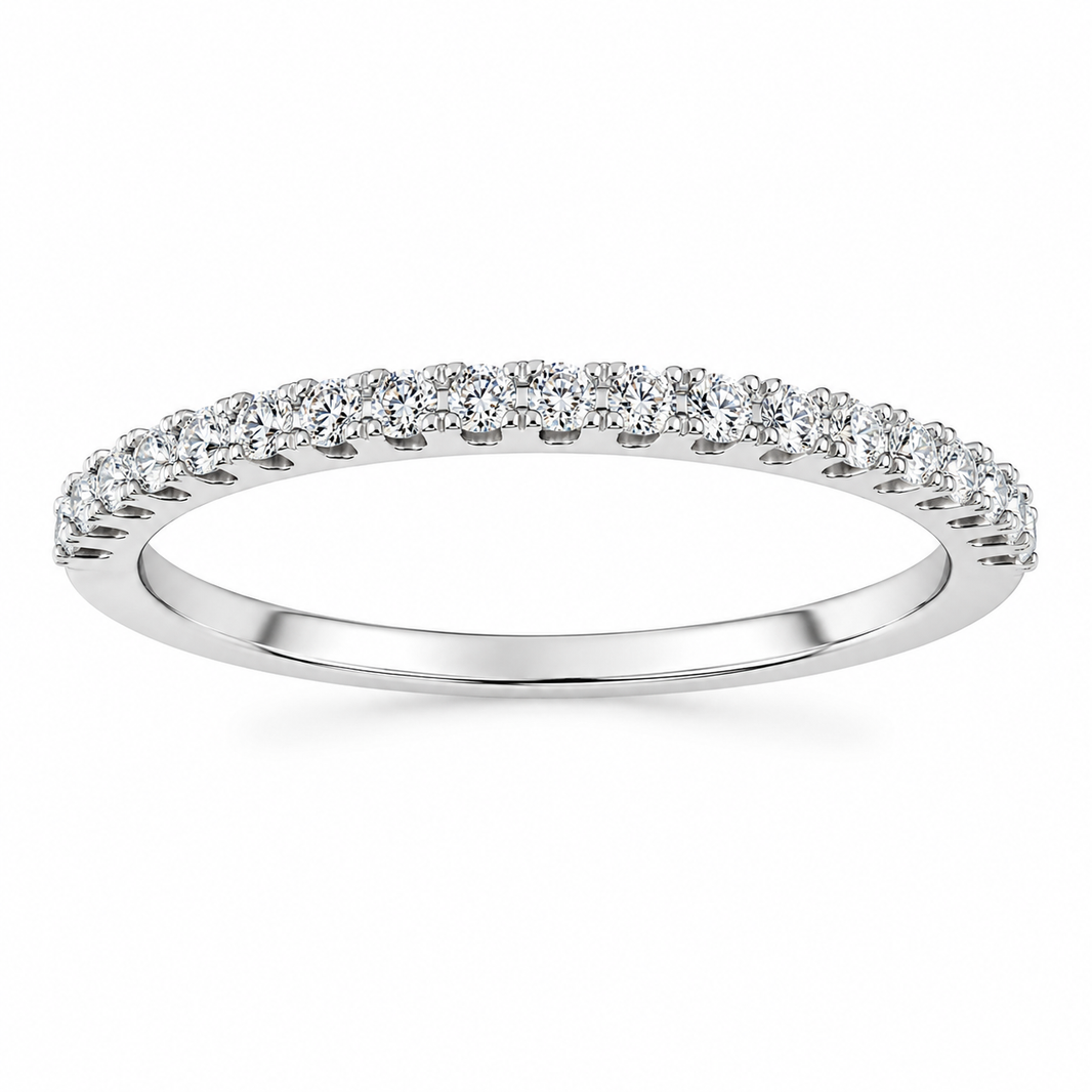 10K White Gold Women's Band 0.20 ct Natural Diamond