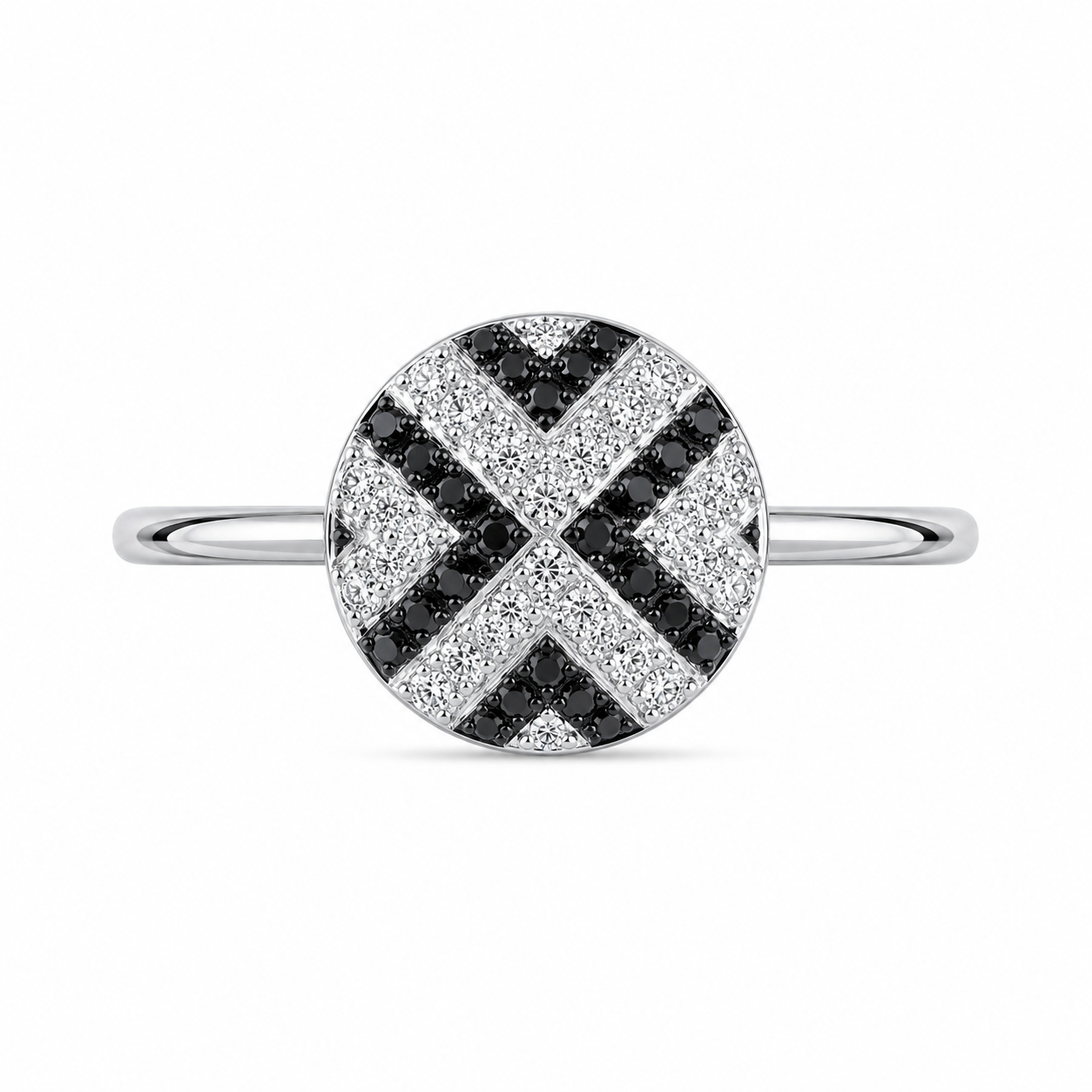 10K White Gold Women's Ring 0.15 ct Natural Black Diamond