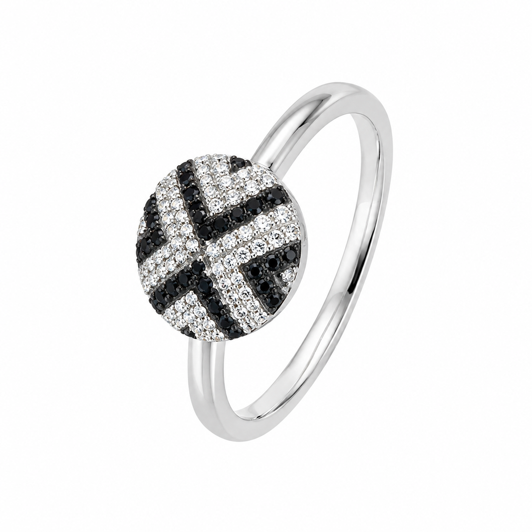 10K White Gold Women's Ring 0.15 ct Natural Black Diamond