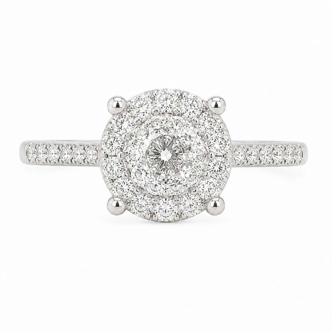 10K White Gold Women's Ring 0.35 ct Natural Diamond